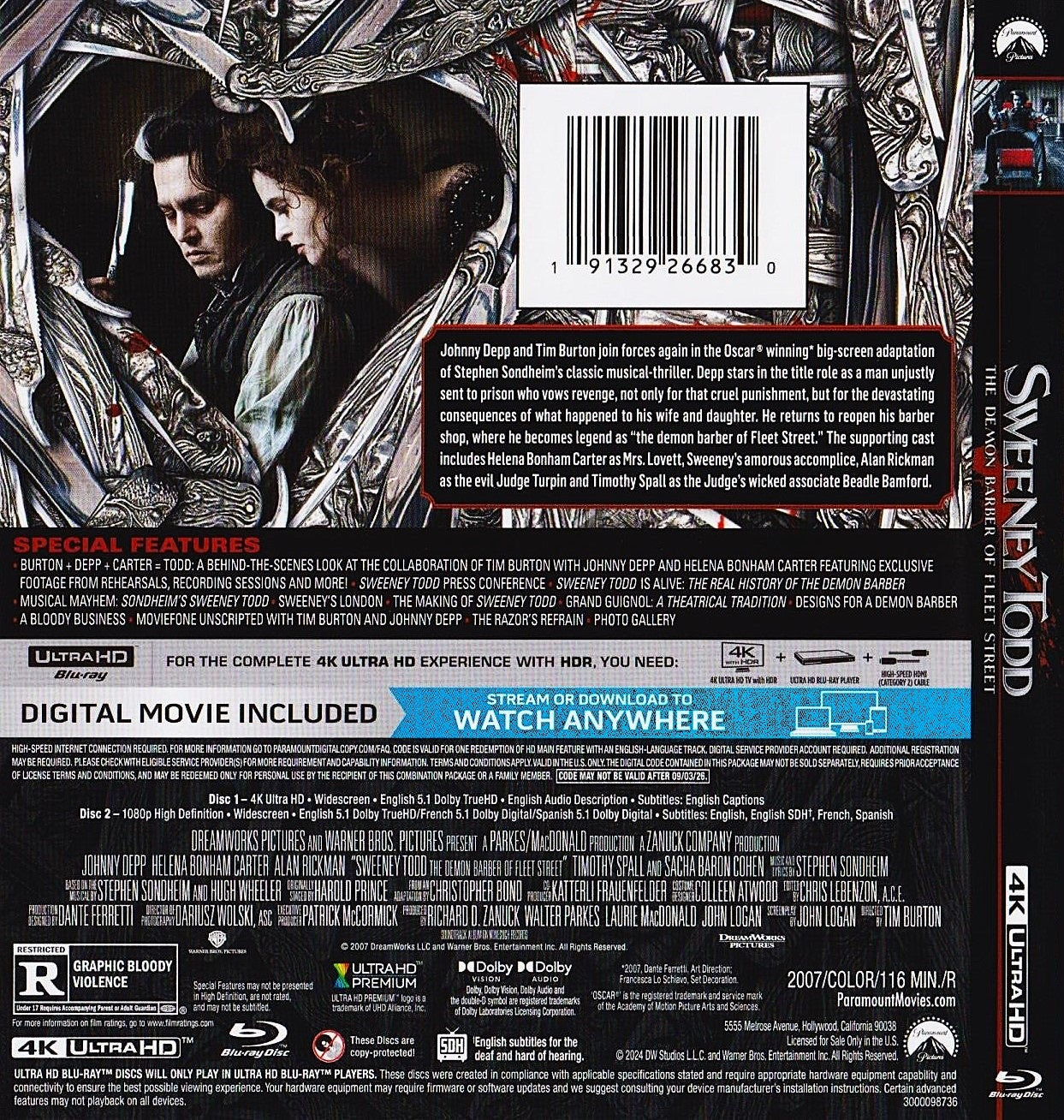 Sweeney Todd: The Demon Barber of Fleet Street 4K