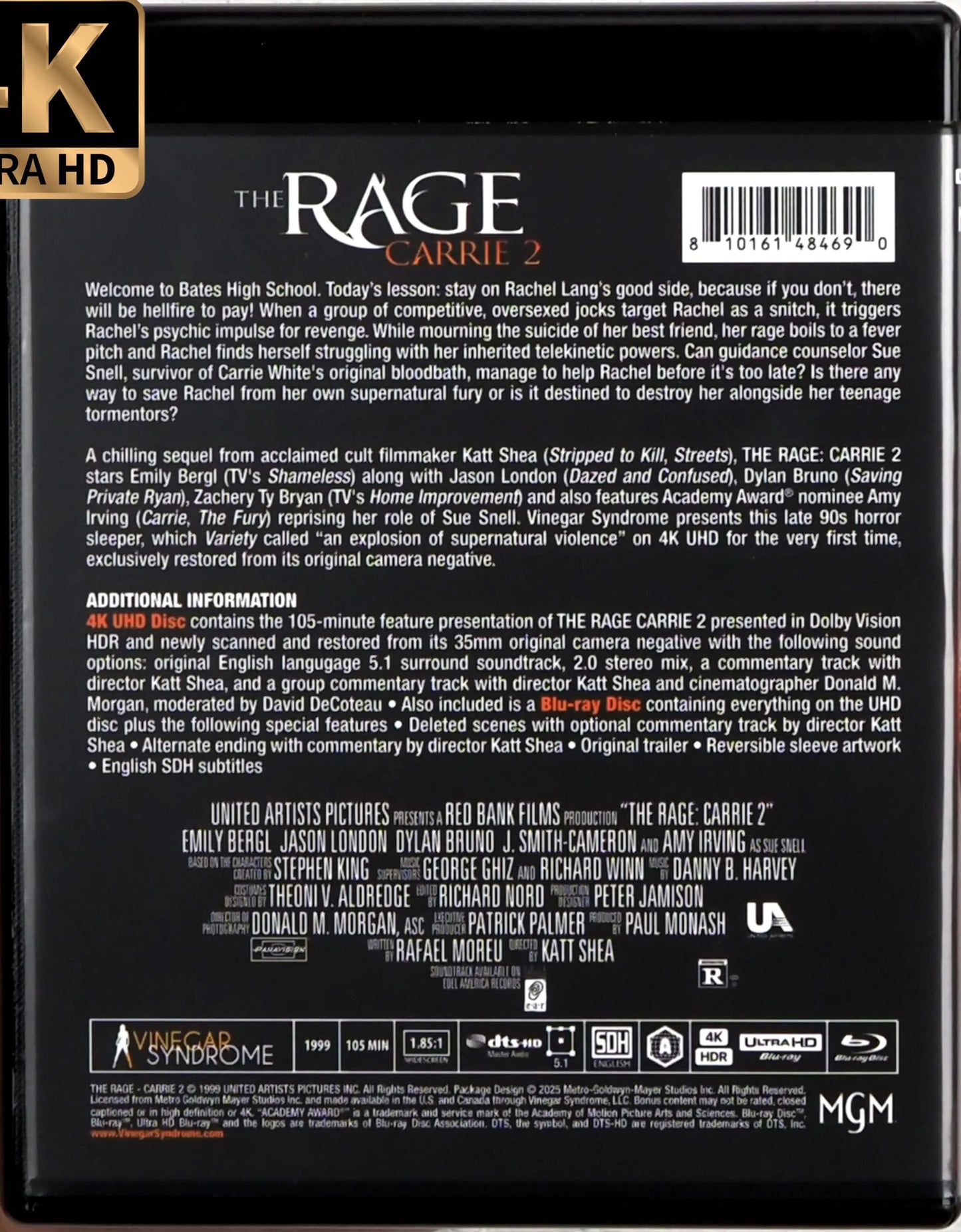 The Rage: Carrie 2 4K - Limited Edition (1999)(VS-505)(Exclusive)*