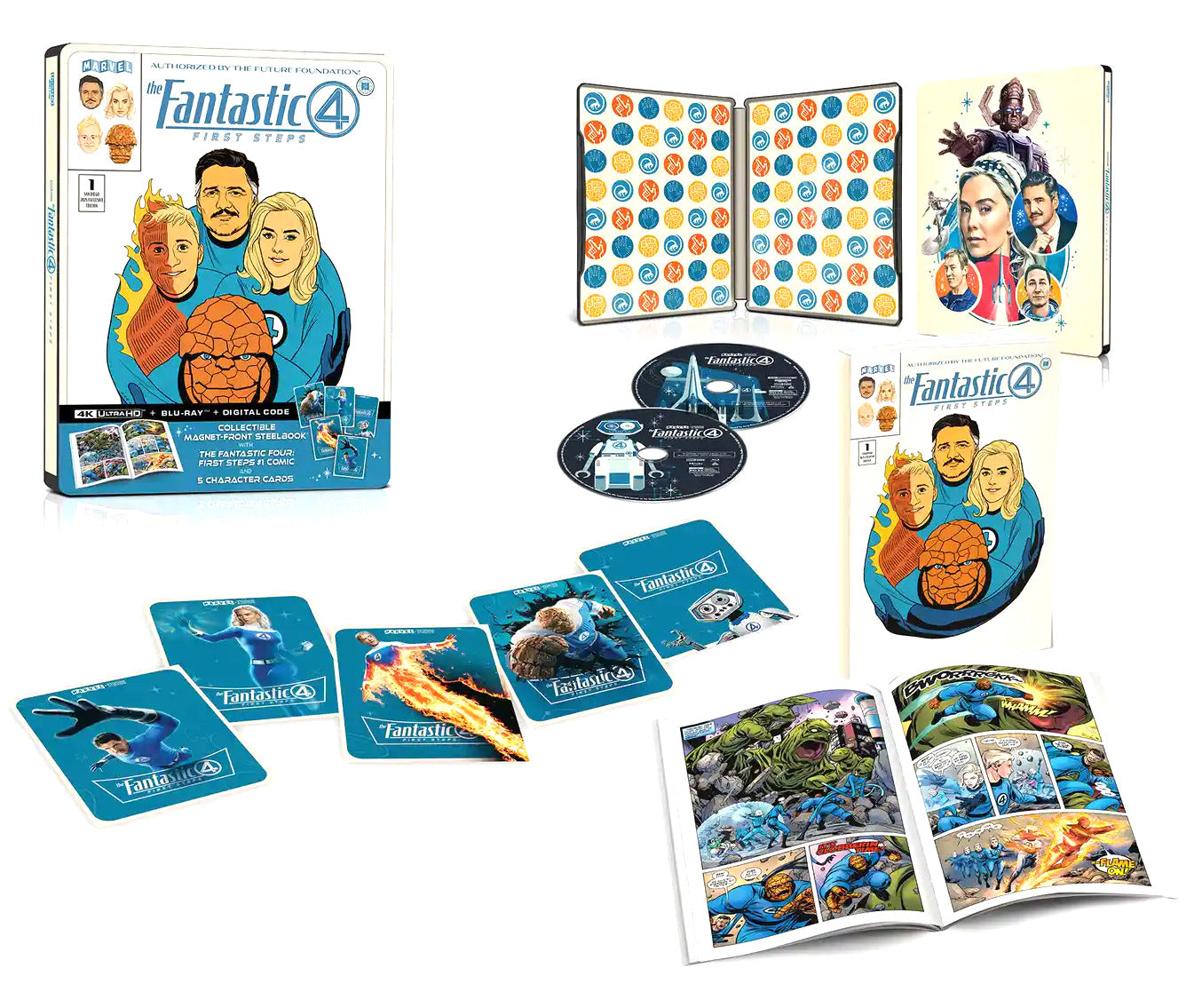 Fantastic 4: First Steps 4K SteelBook w/ Lenticular Magnet + Comic (2025)(Exclusive)