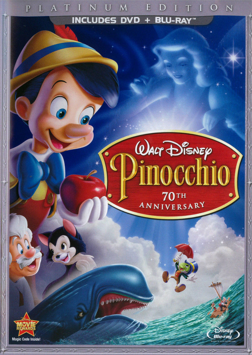 Pinocchio: Platinum 70th Anniversary Edition (DVD/Blu-ray Edition)(G1)(1940)(Slip)