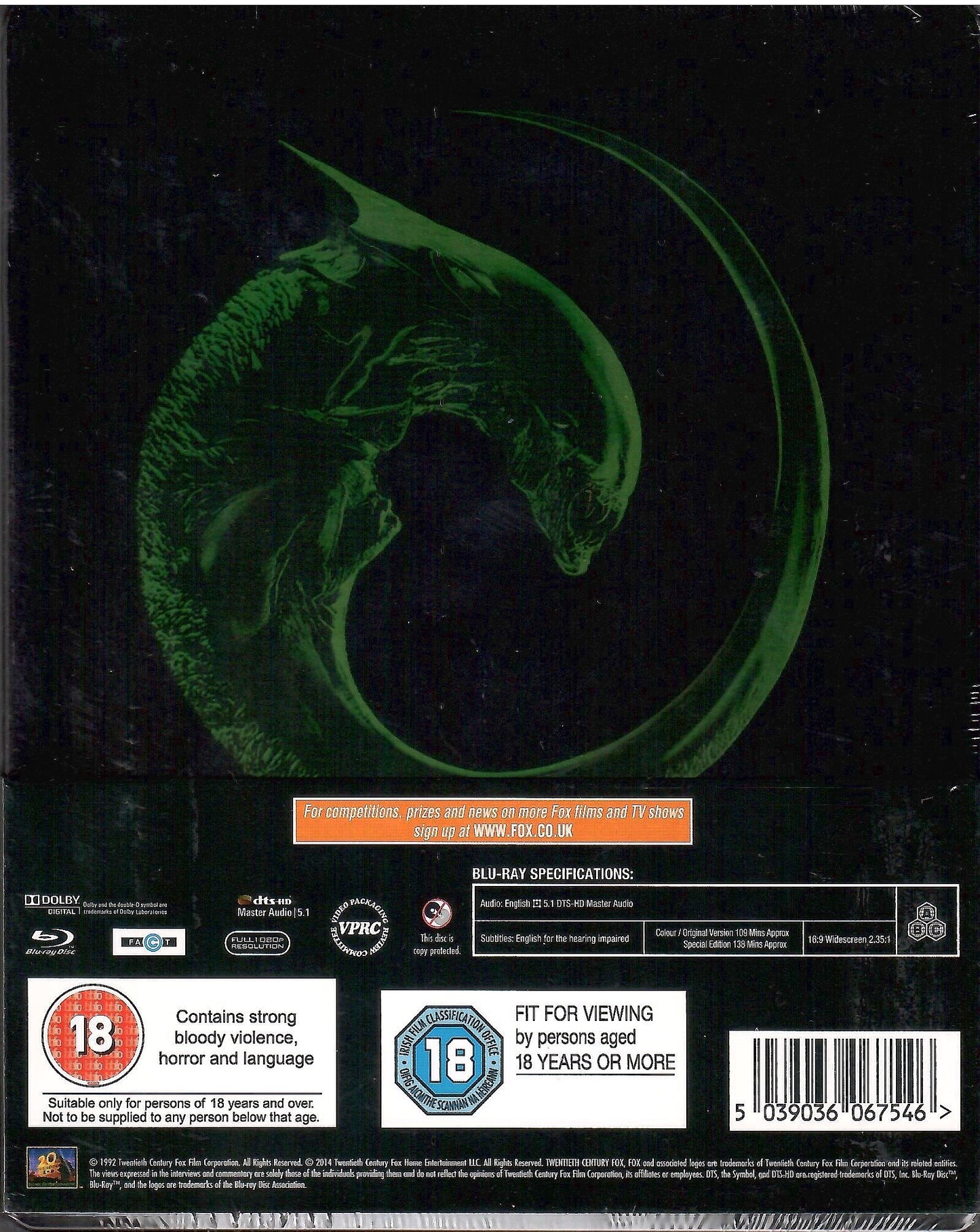 Alien 3 SteelBook (1992)(UK)