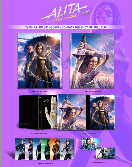 Alita: Battle Angel 3D & 4K Full Slip A1 SteelBook (WC#13)(Korea)