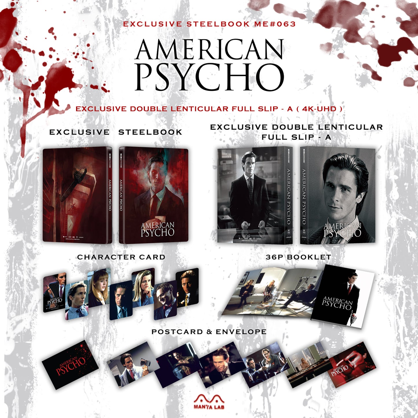 American Psycho 4K Double Lenticular A SteelBook (ME#63)(Hong Kong)