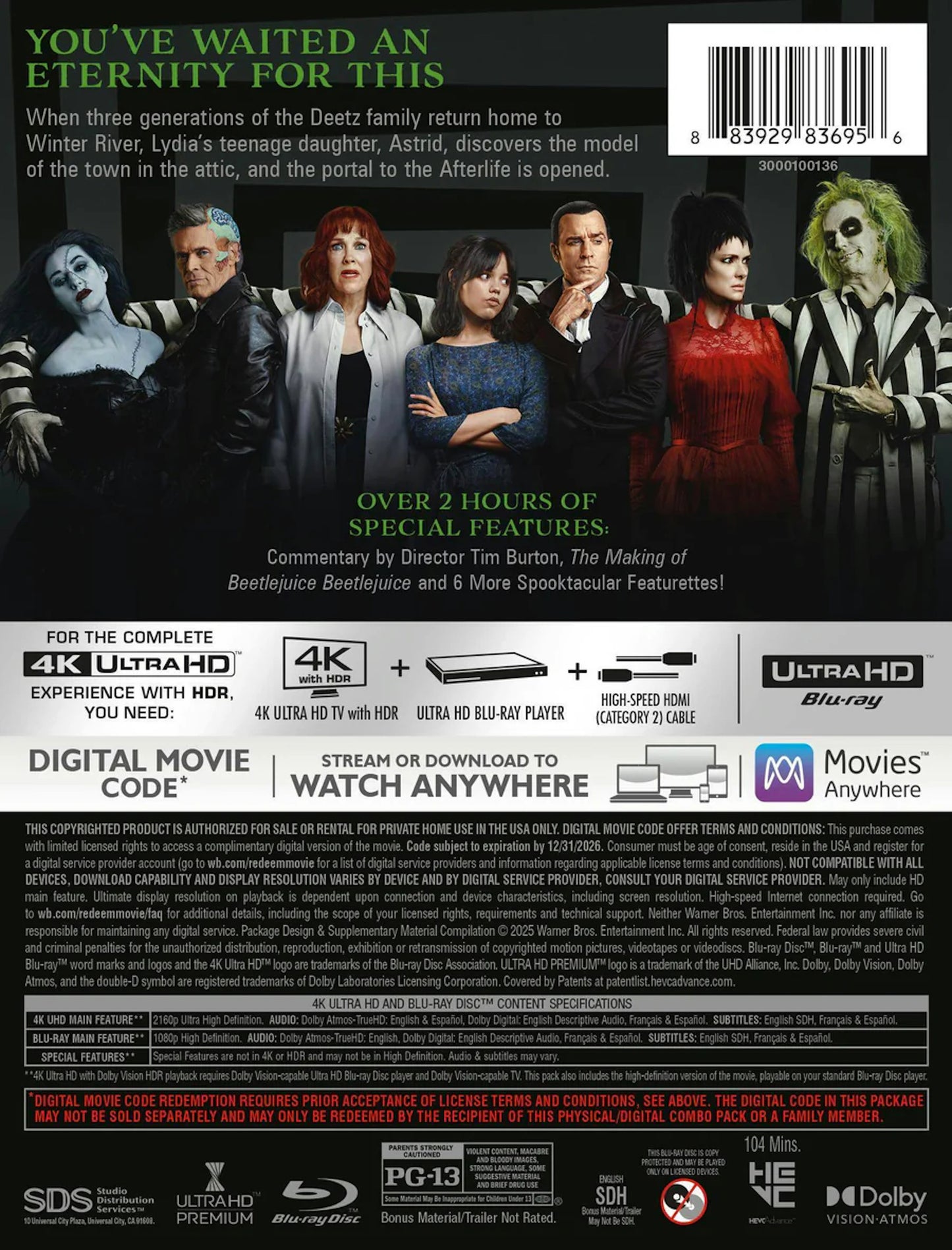 Beetlejuice Beetlejuice 4K SteelBook (2024)(Re-release)