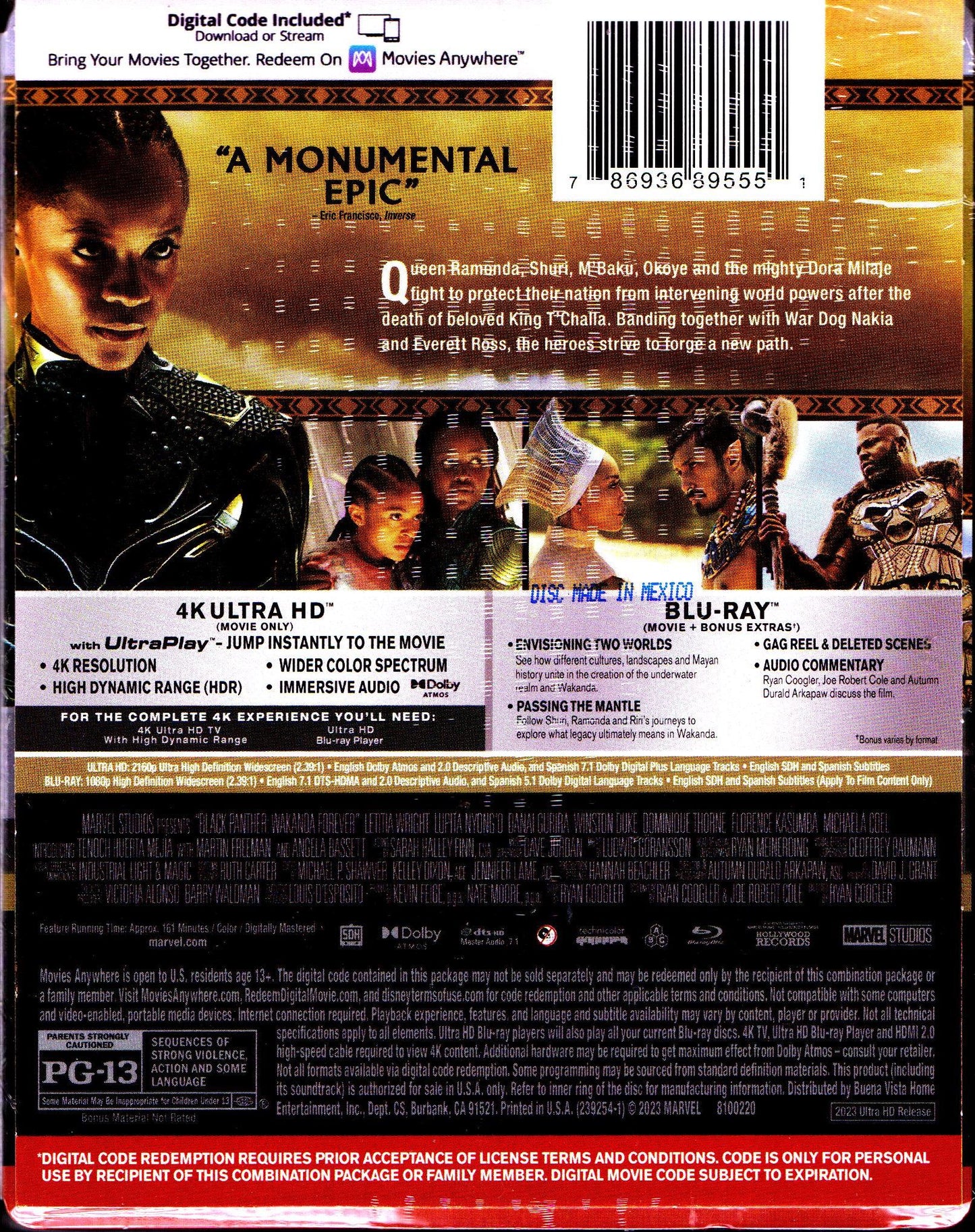 Black Panther: Wakanda Forever 4K w/ Pin (Exclusive)