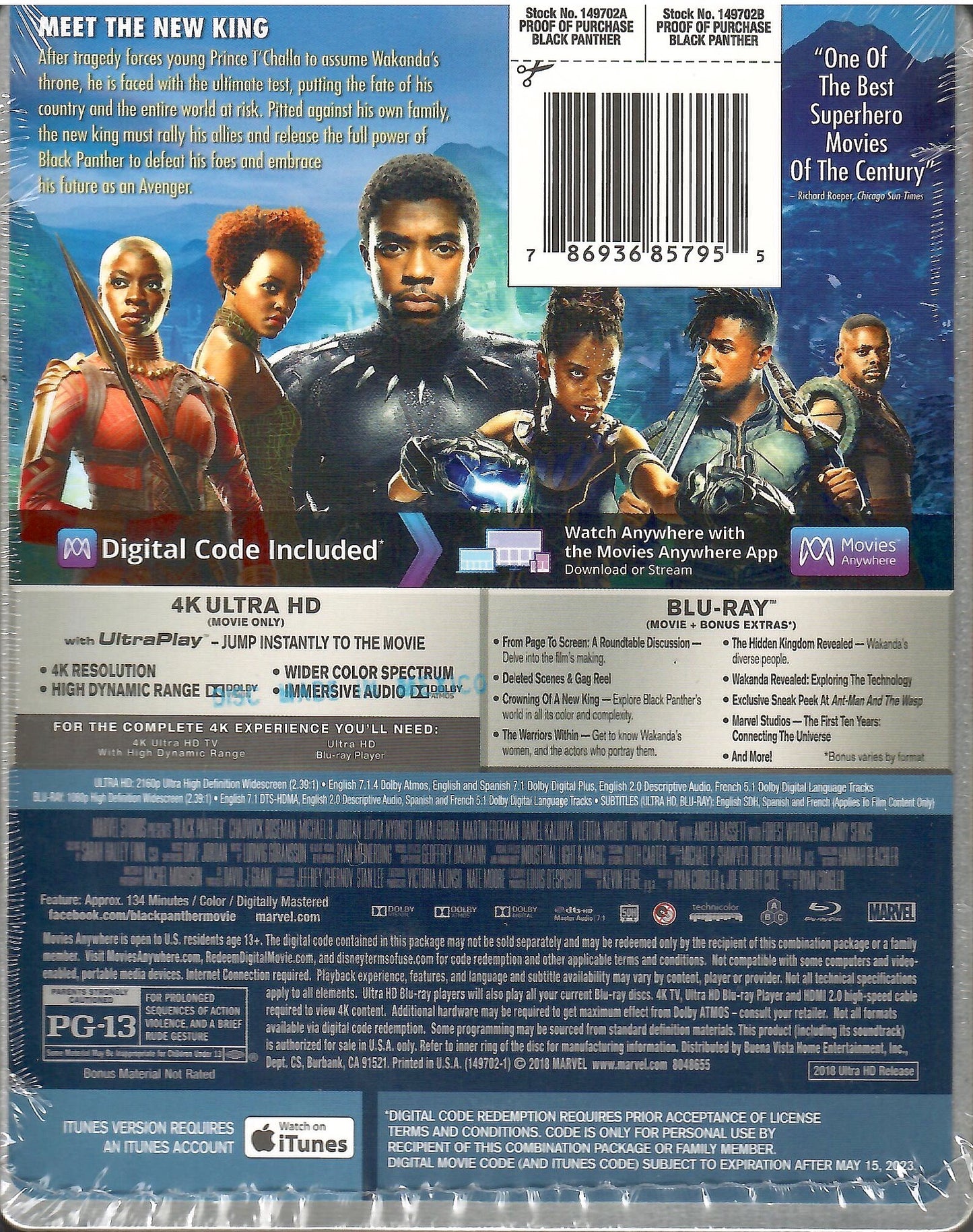 Black Panther 4K SteelBook (2018)(Exclusive)
