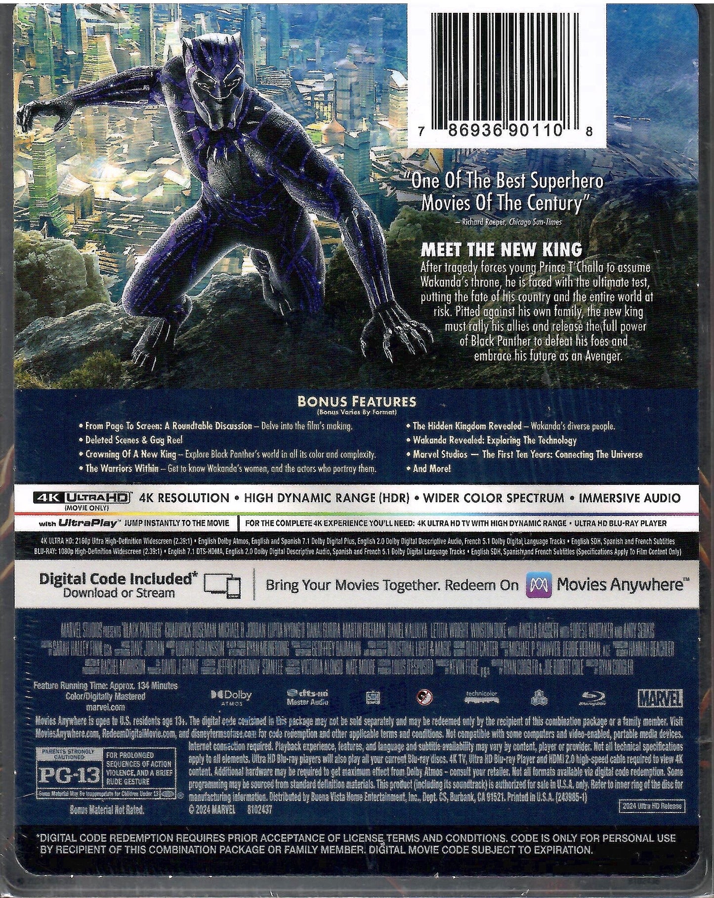 Black Panther 4K SteelBook (2018)(Mondo Art #42)(Exclusive)