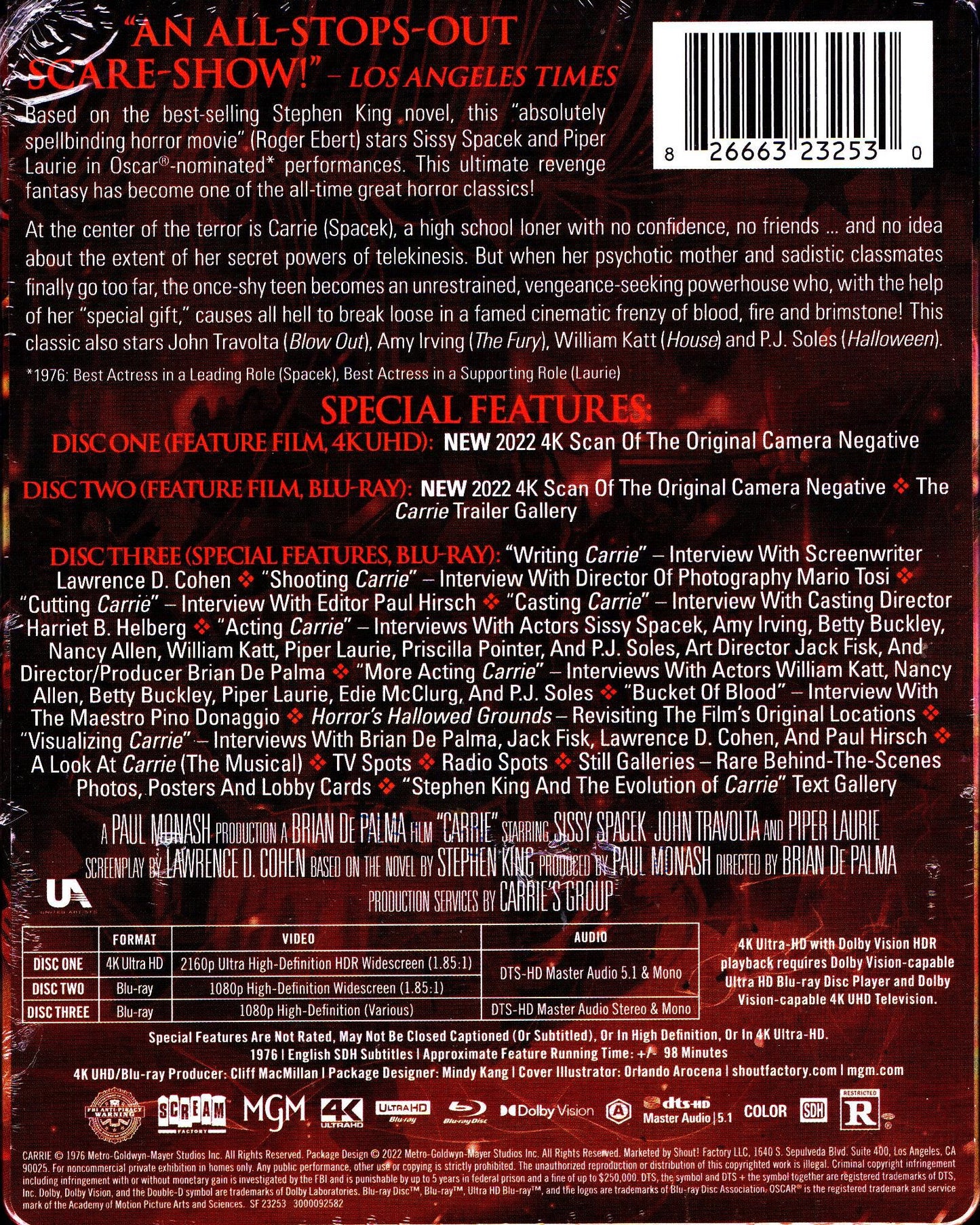 Carrie 4K SteelBook (1976)