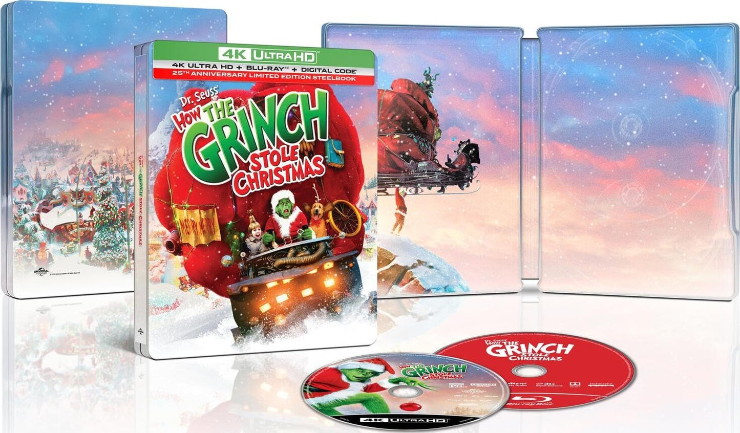 Dr. Seuss' How the Grinch Stole Christmas 4K SteelBook: 25th Anniversary Edition (2000)