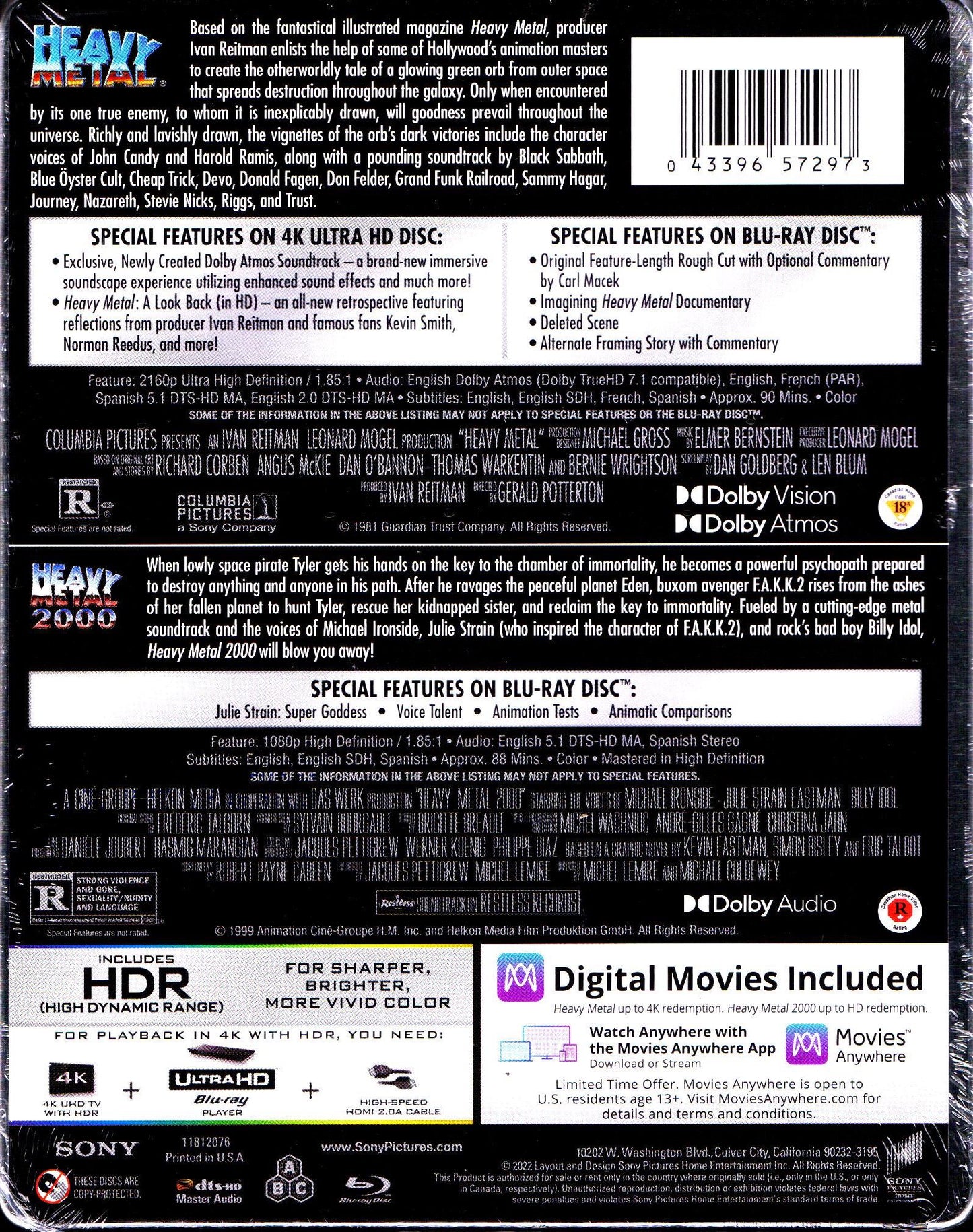Heavy Metal / Heavy Metal 2000 4K SteelBook