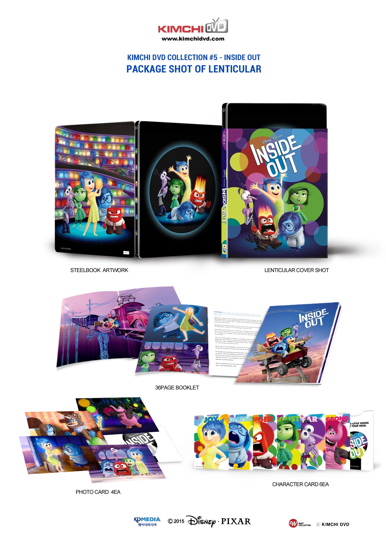 Inside Out 3D Lenticular SteelBook (2015)(KE#05)(Korea)