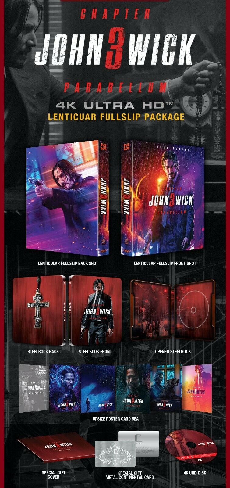 John Wick: Chapter 3 - Parabellum 4K Lenticular SteelBook (2019)(NE#28)(Korea)