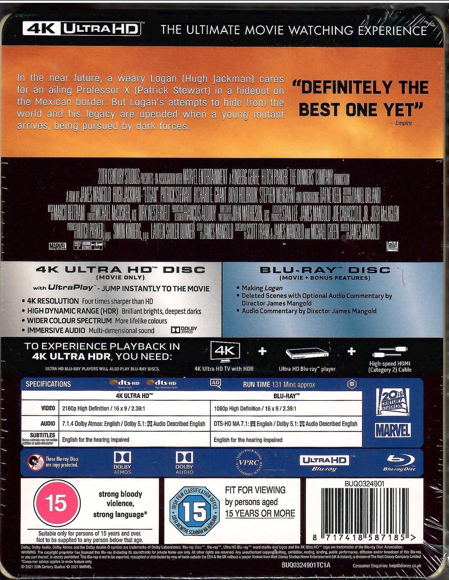 Logan 4K SteelBook + Lenticular Magnet (2017)(UK)