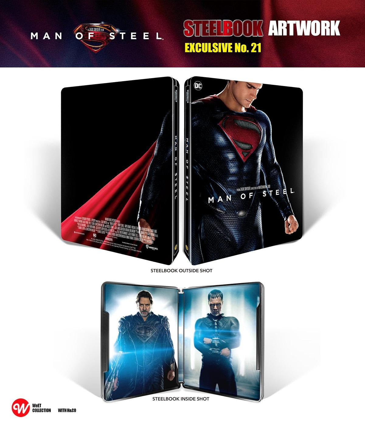 Man of Steel 3D + 4K Lenticular B1 SteelBook (2013)(WCE#021)(Korea)