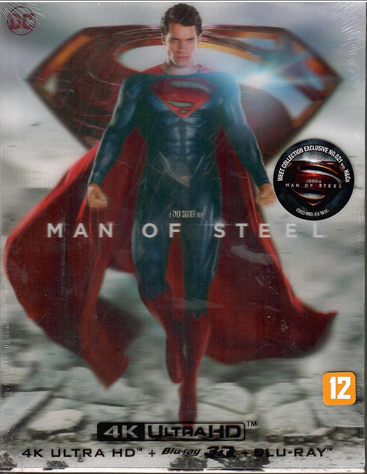 Man of Steel 3D + 4K Lenticular B2 SteelBook (2013)(WCE#021)(Korea)