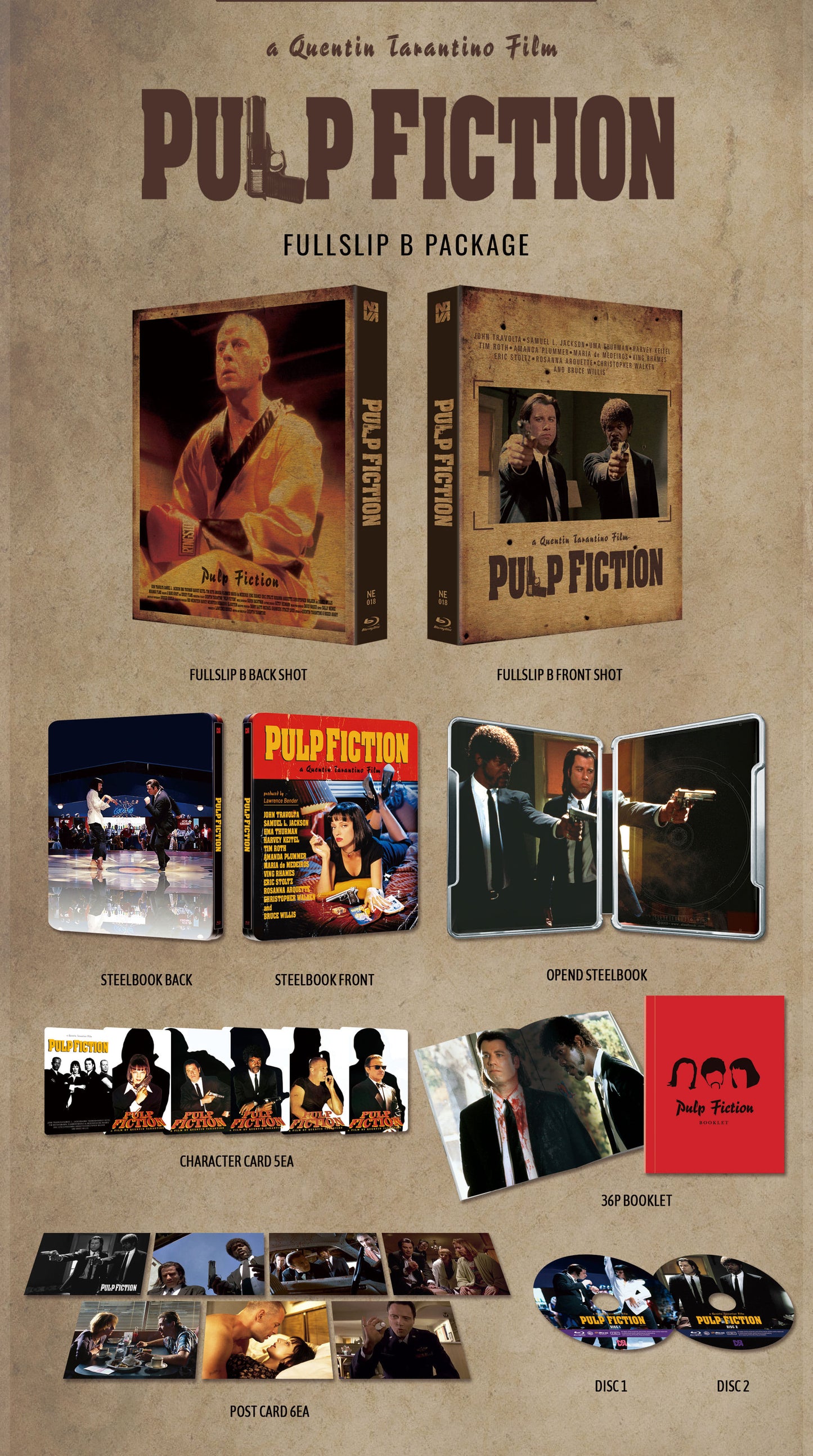 Pulp Fiction Full Slip B SteelBook (NE#18)(Korea)