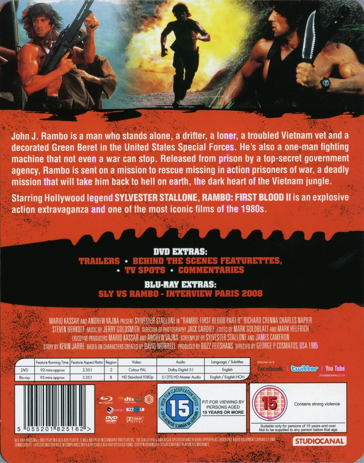 Rambo: First Blood - Part II SteelBook (1985)(UK)