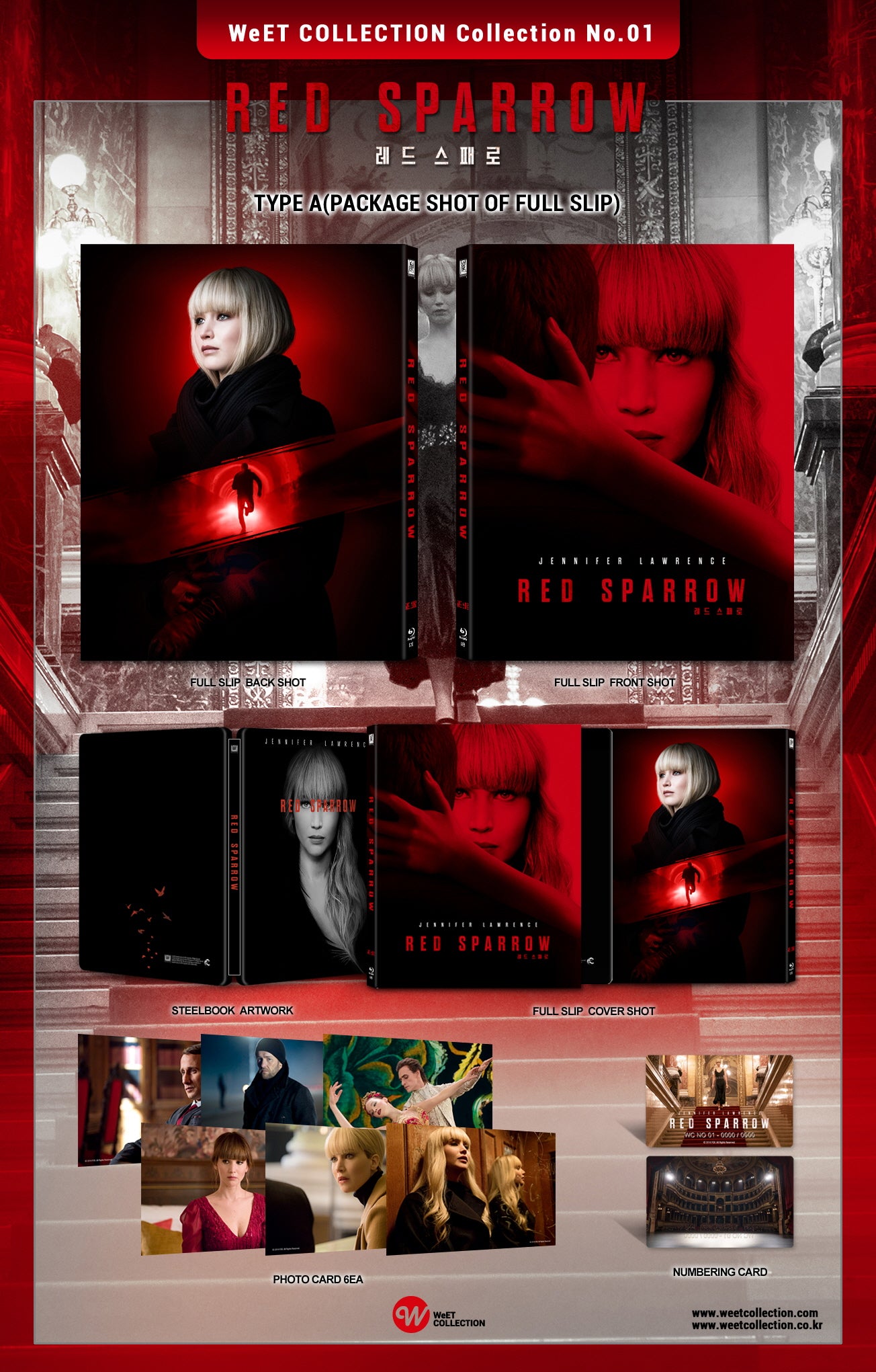 Red Sparrow Full Slip SteelBook (WC#01)(Korea)