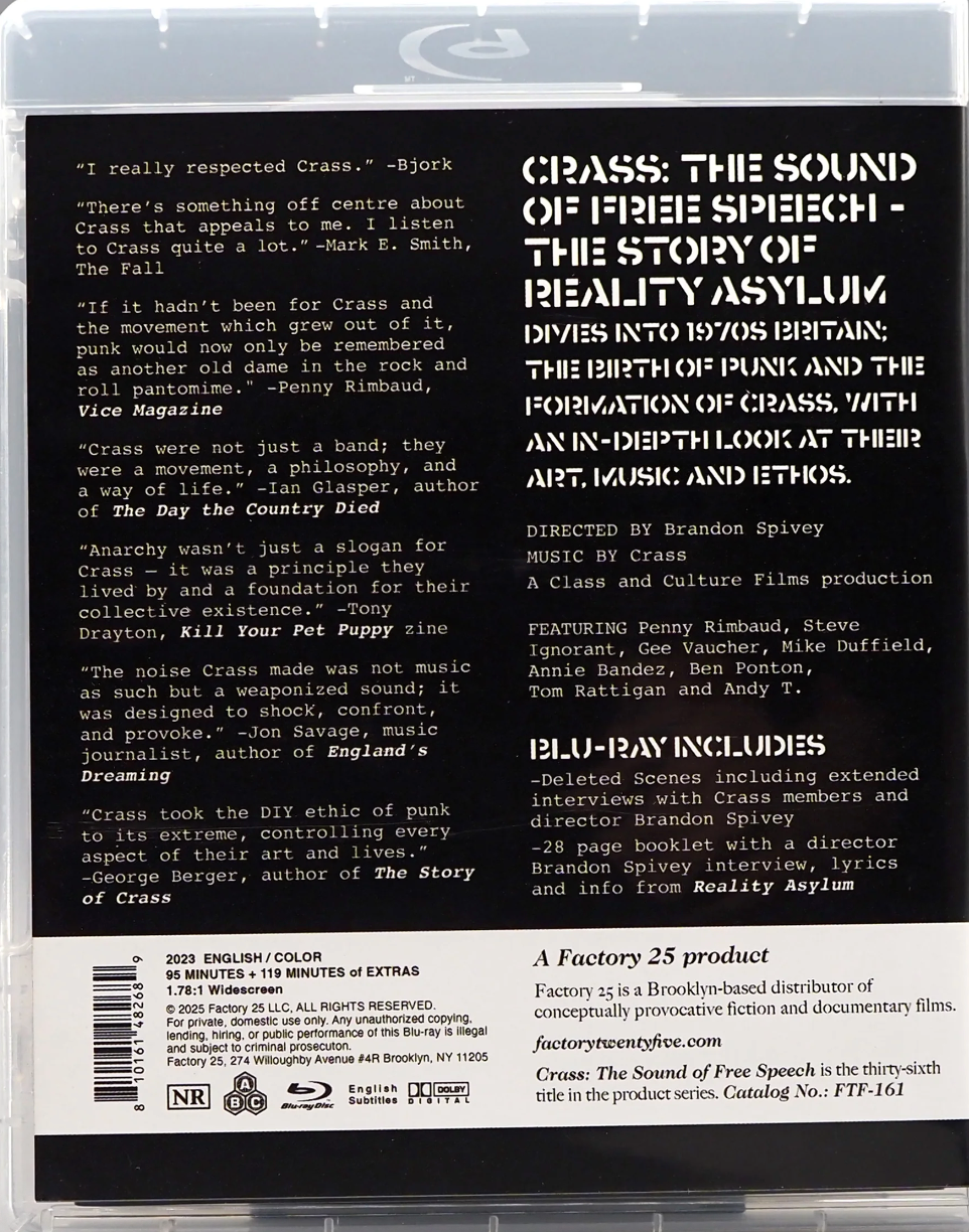 Crass: The Sound of Free Speech - The Story of Reality Asylum - Limited Edition (FTF-161)(Exclusive)*