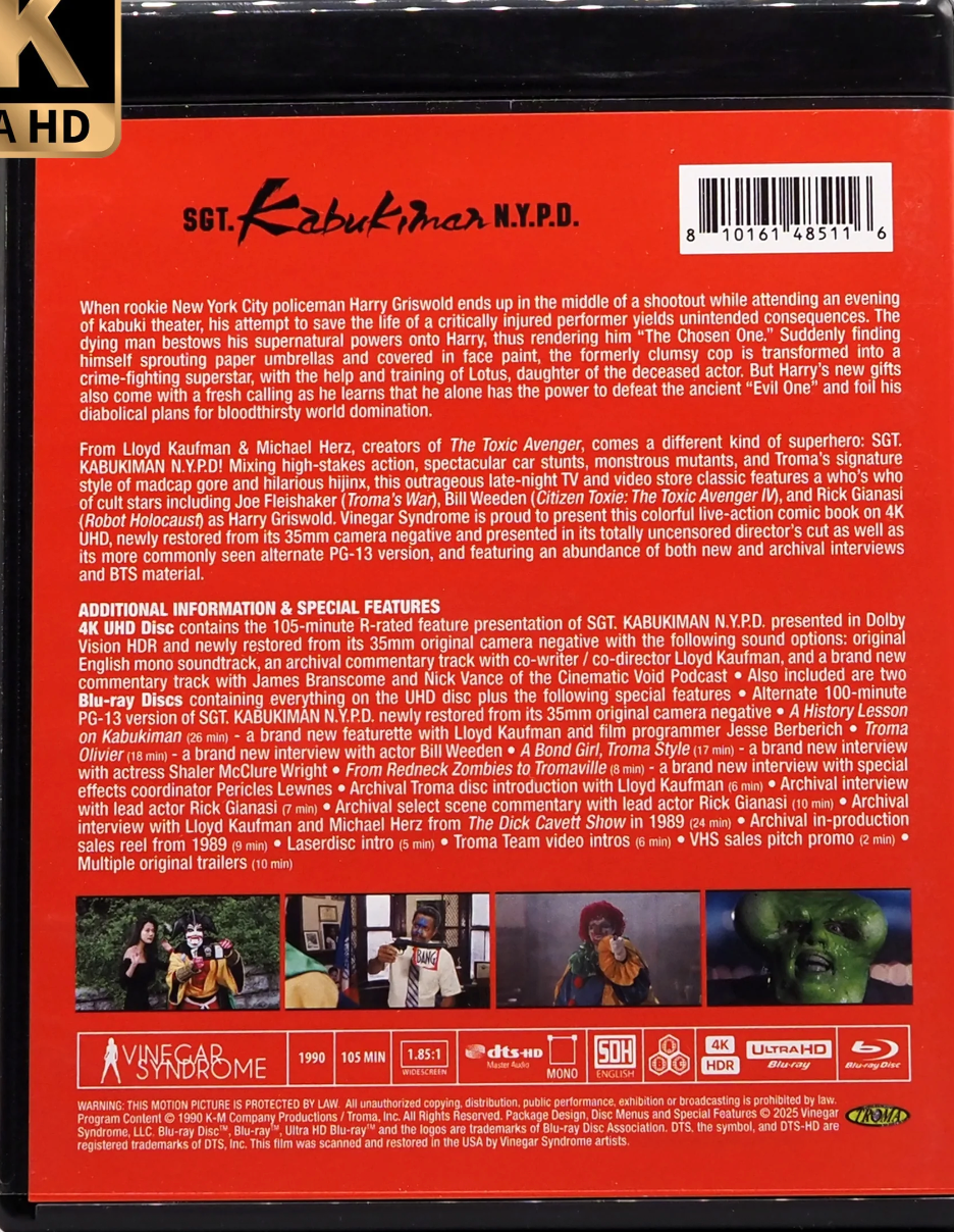 Sgt. Kabukiman N.Y.P.D. 4K: Limited Edition (VS-508)(Exclusive)*