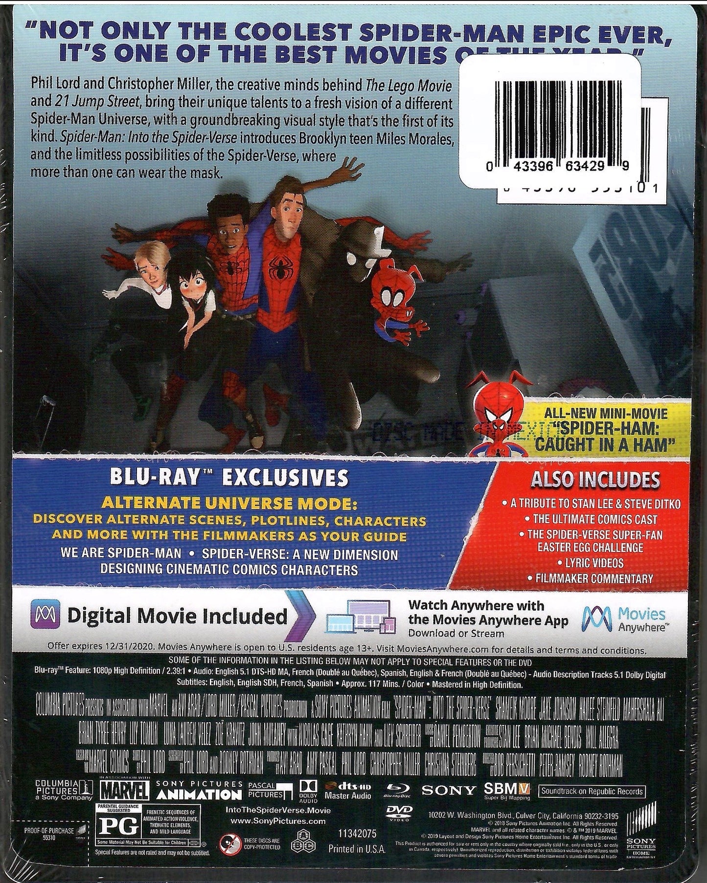 Spider-Man: Into the Spider-Verse SteelBook (Spiderman)(Spiderverse)(Re-release)