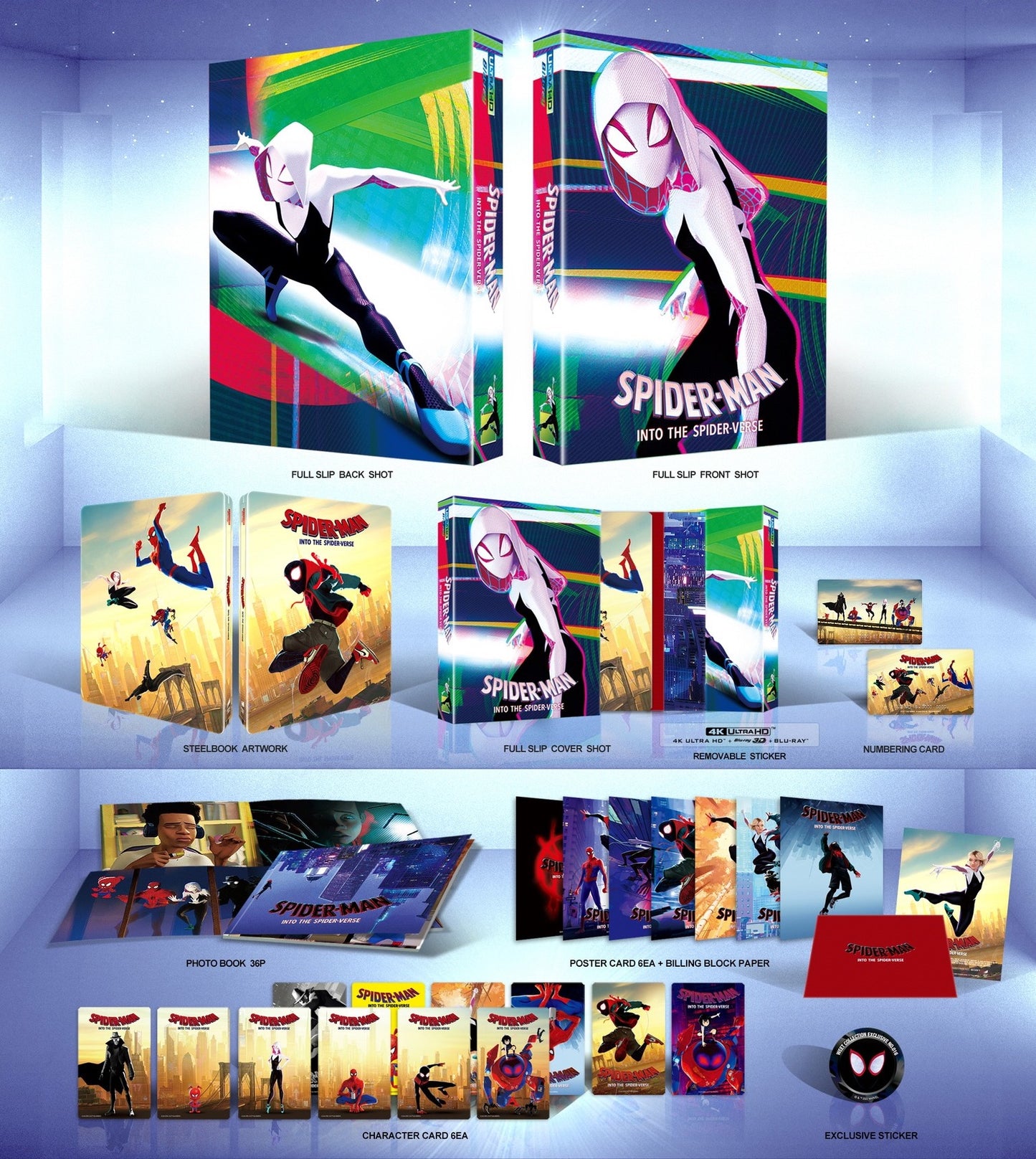Spider-Man: Into the Spider-Verse 3D + 4K Full Slip A2 SteelBook (WCE#016)(Korea)