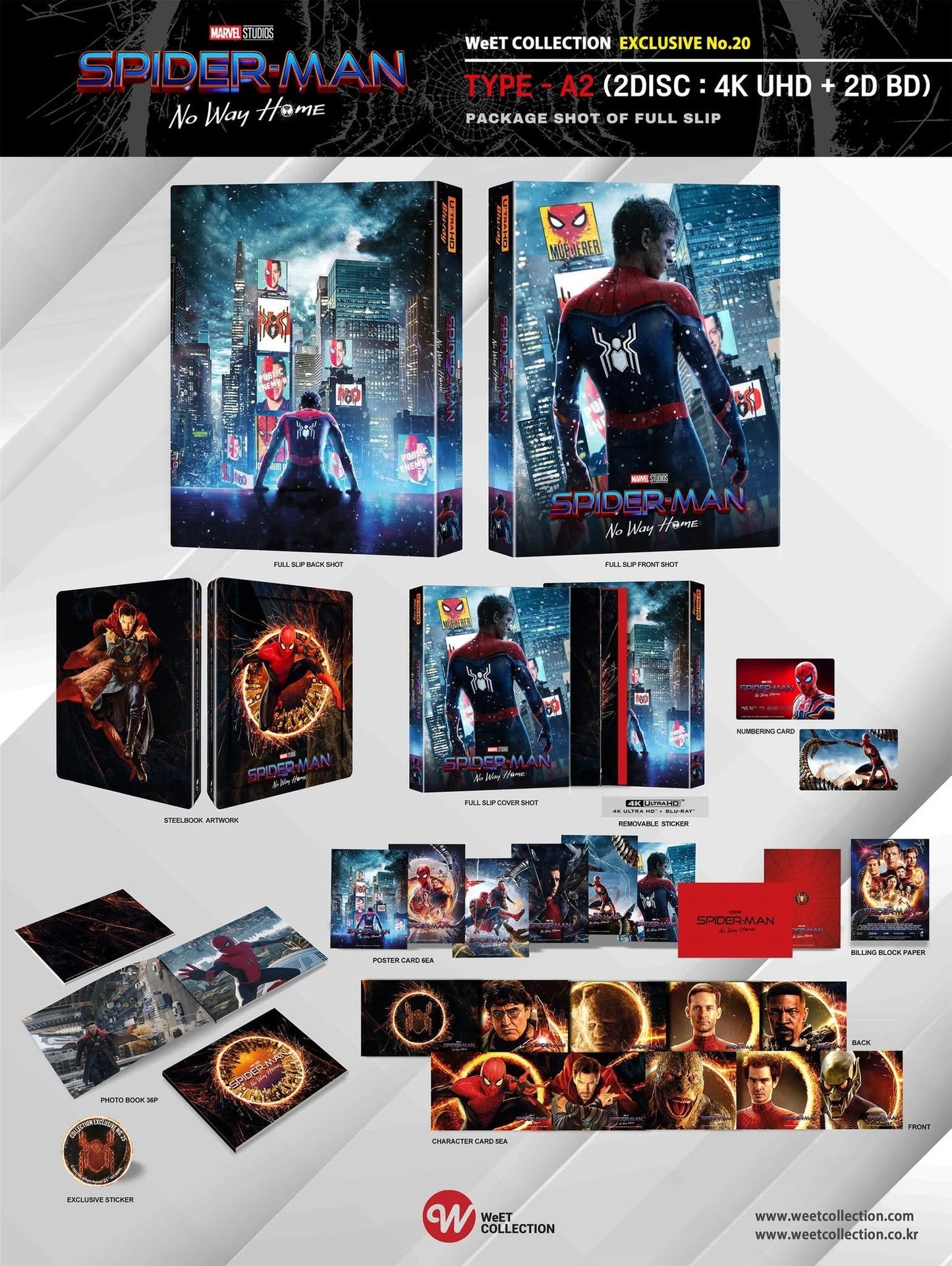 Spider-Man: No Way Home 4K Full Slip A2 SteelBook (2021)(Re-release)(WCE#20)(Korea)