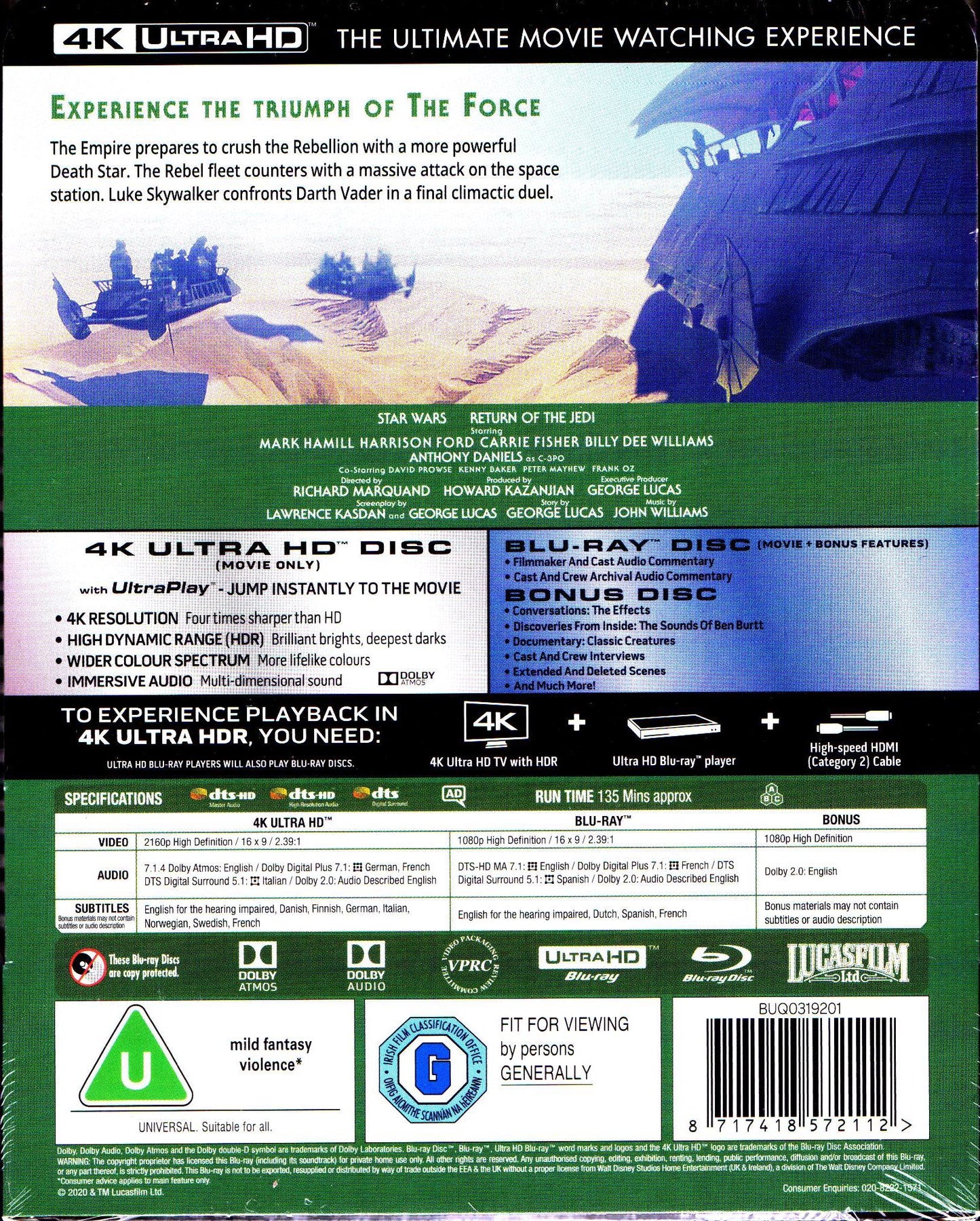 Star Wars: Episode VI - Return of the Jedi 4K SteelBook (UK)