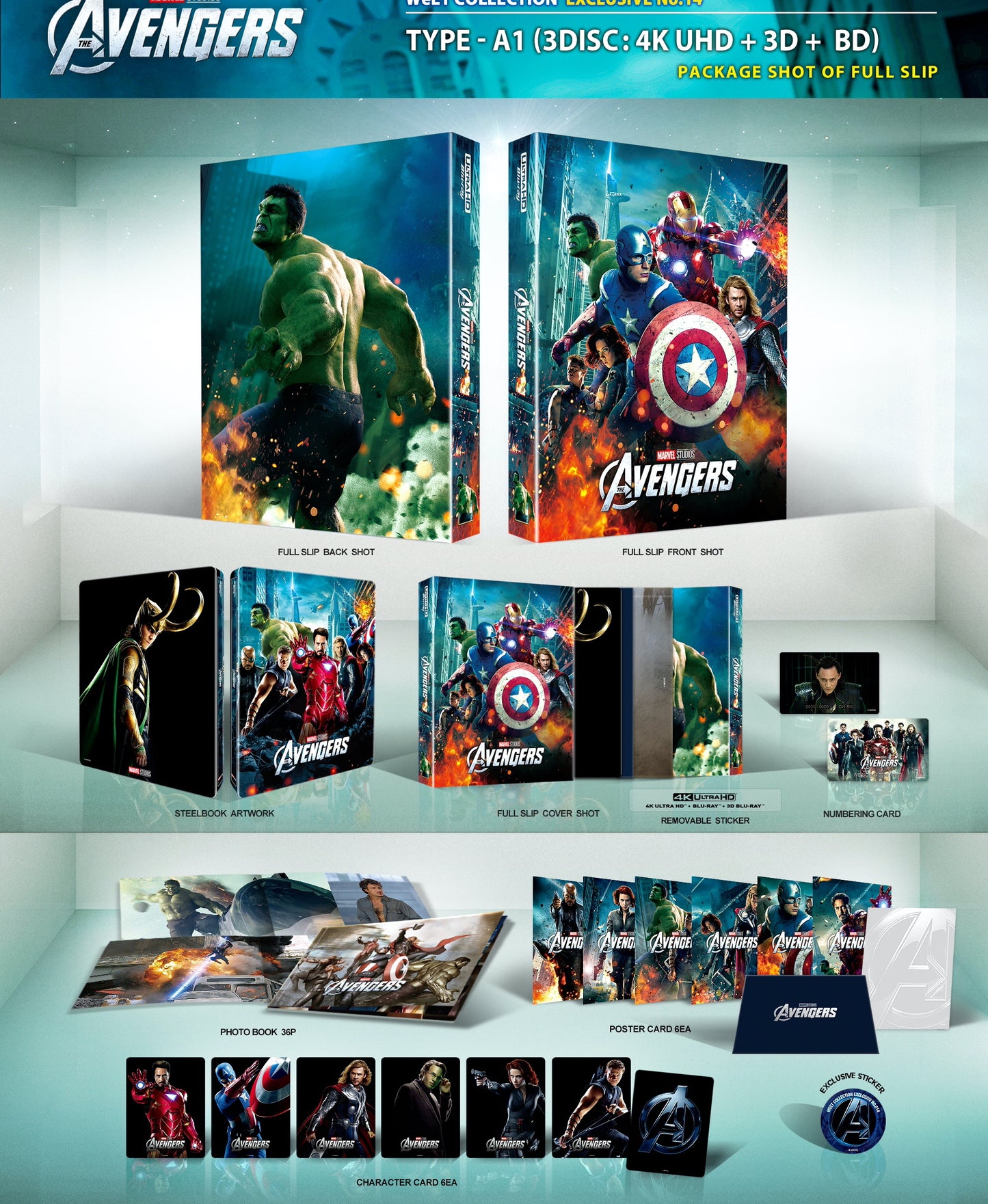 The Avengers 3D & 4K Full Slip A1 SteelBook (2012)(WCE#014)(Korea)