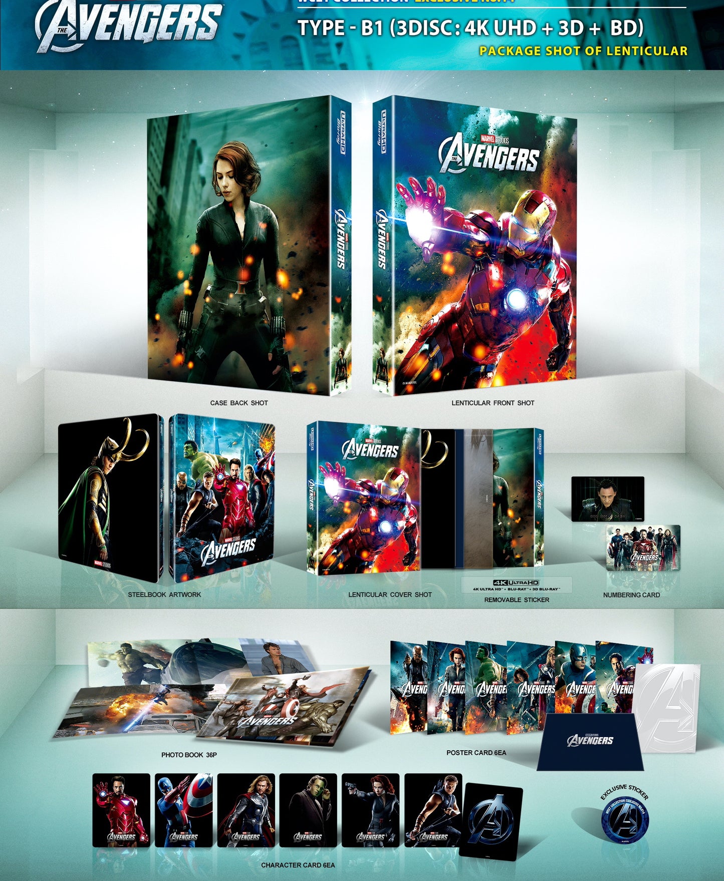 The Avengers 3D & 4K Lenticular B1 SteelBook (2012)(WCE#014)(Korea)