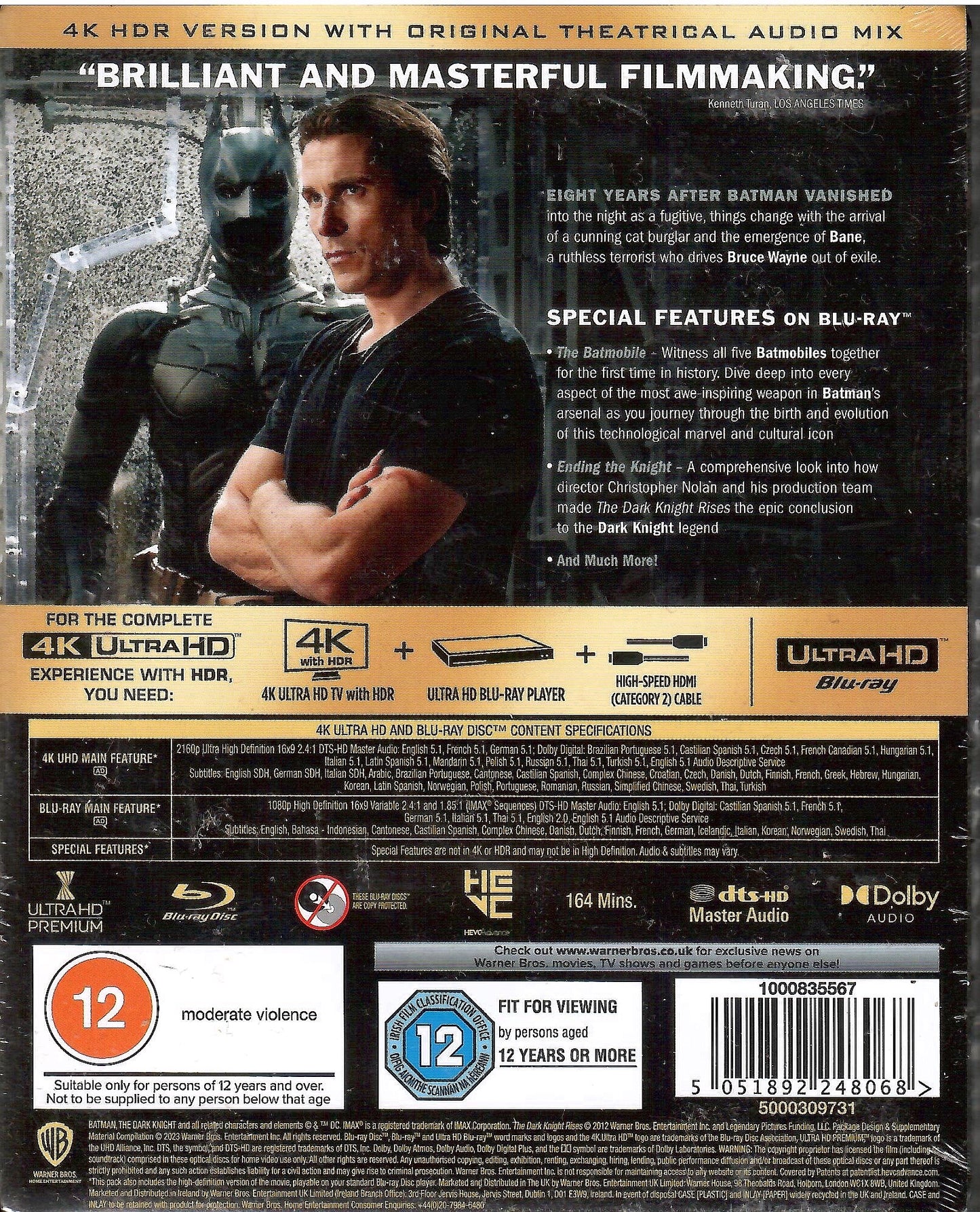 The Dark Knight Rises 4K SteelBook (UK)