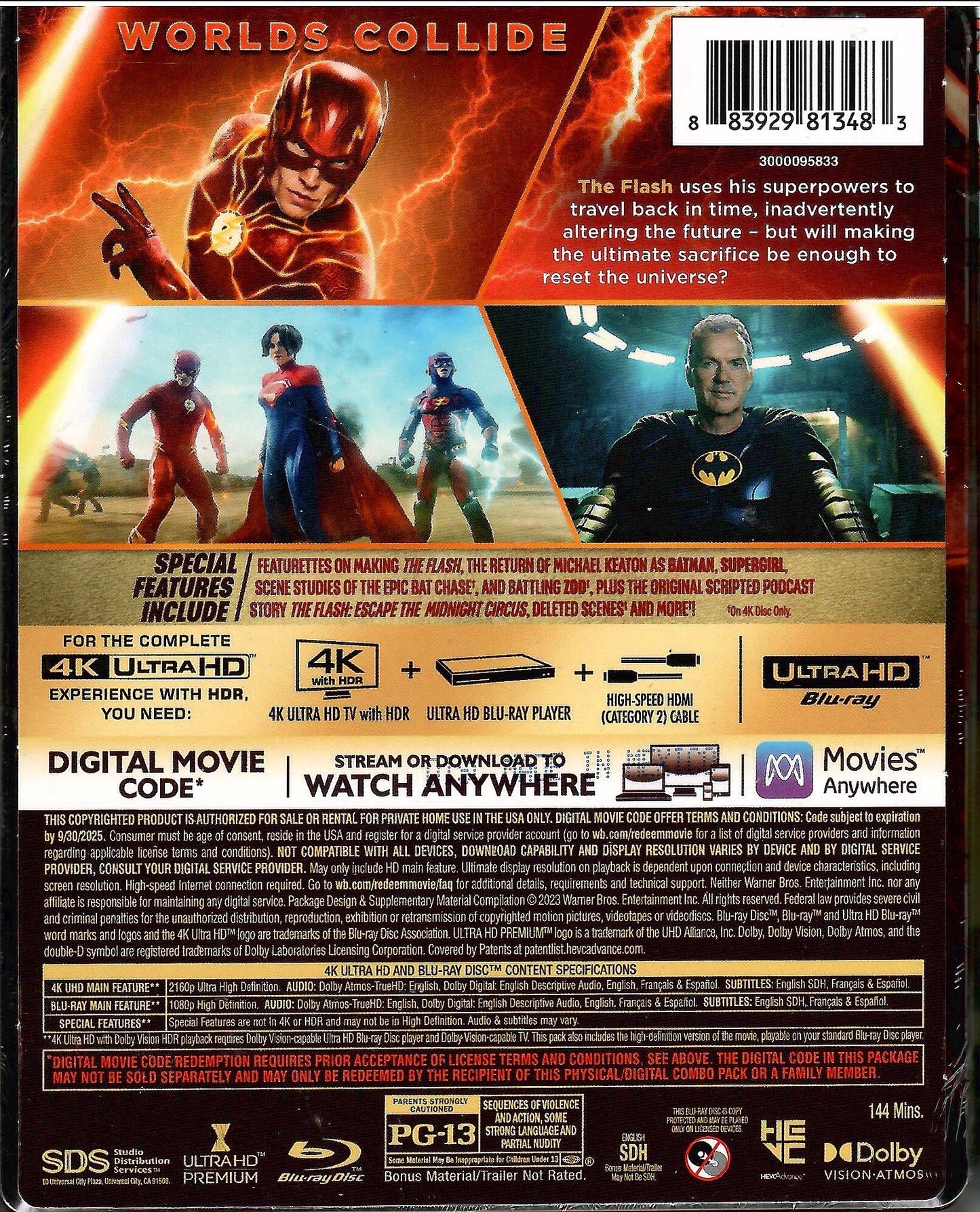 The Flash 4K SteelBook Backer Card (2023)(J-Card for SteelBook)(Slip)