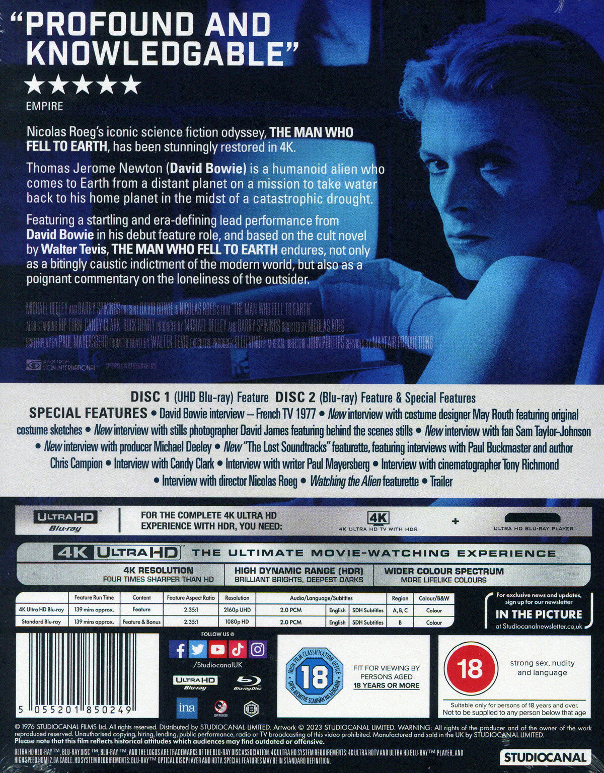 The Man Who Fell to Earth 4K SteelBook (UK)
