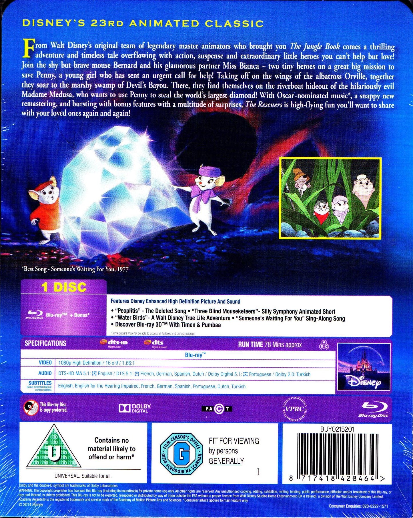 The Rescuers SteelBook: Disney Collection #22 (UK)