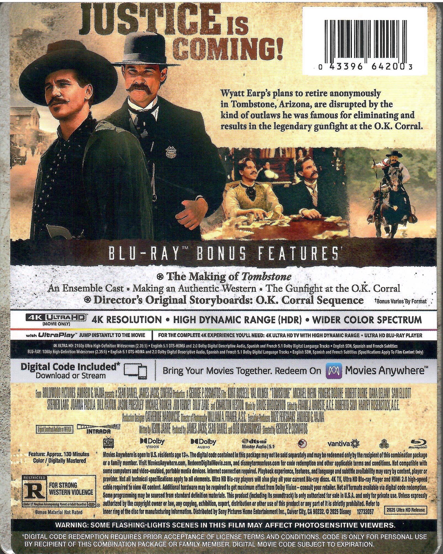 Tombstone 4K SteelBook (1993)