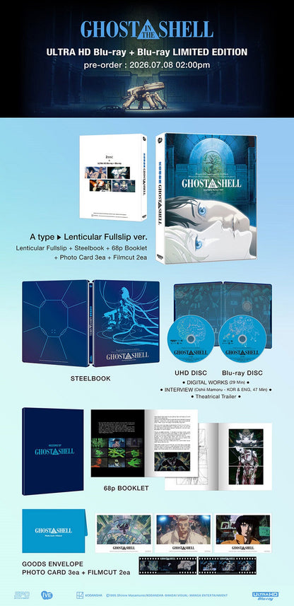 [Pre-Order] Ghost in the Shell 4K Lenticular SteelBook (1995)(Korea)