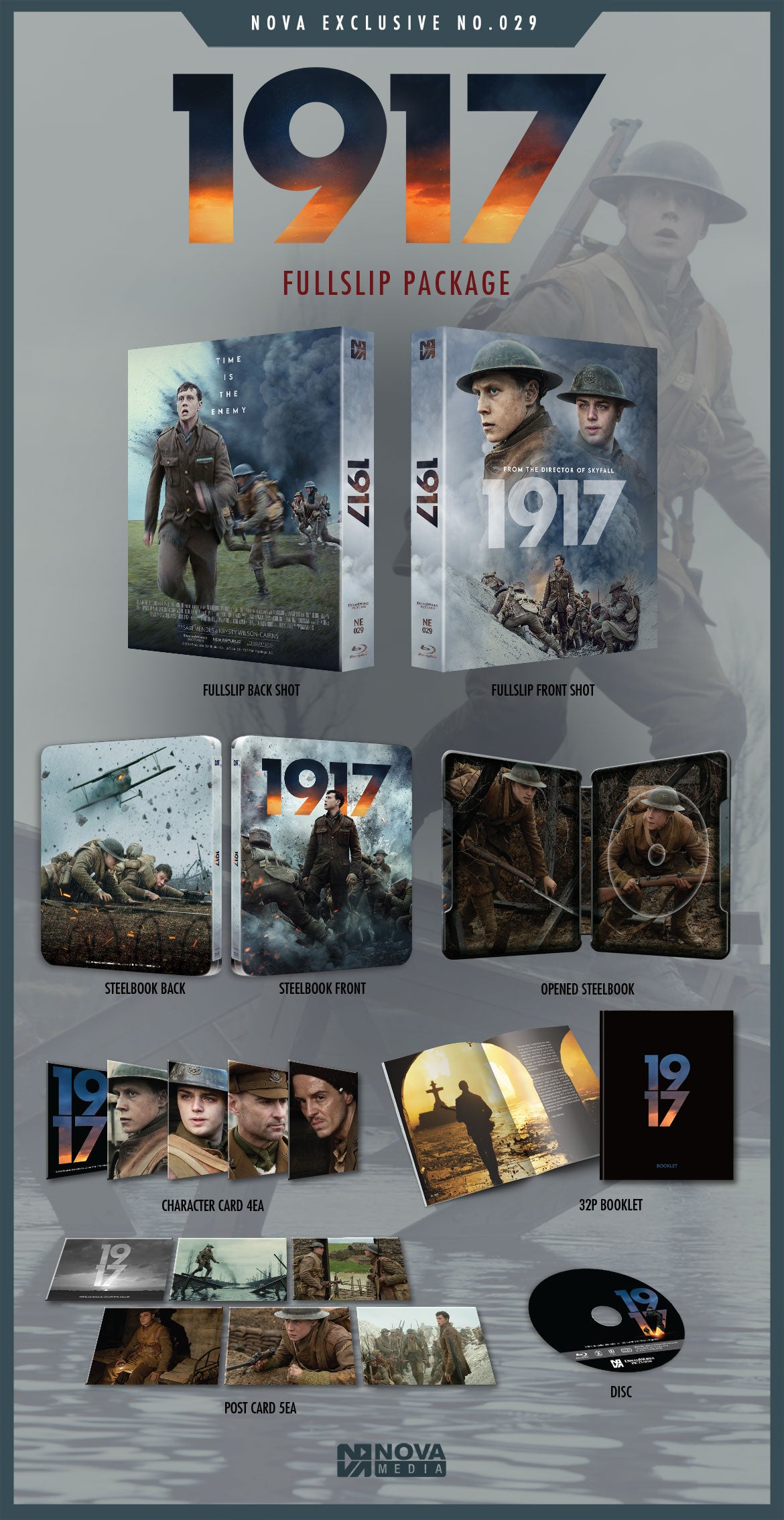 1917 Full Slip SteelBook (2019)(NE#29)(Korea)