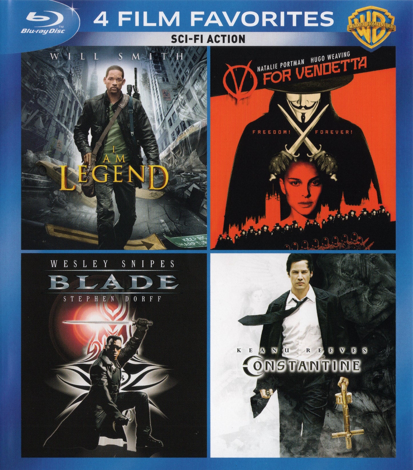 4 Film Favorites: Sci-Fi Action Collection - I Am Legend / V For Vendetta / Blade / Constantine