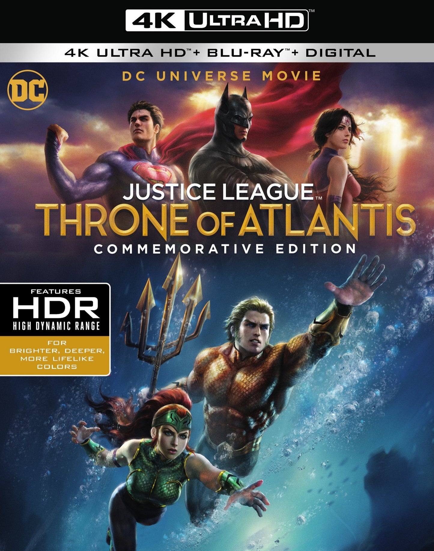 Justice League: Throne of Atlantis 4K - DC Universe Animated Original Movie #22 - Commemorative Edition