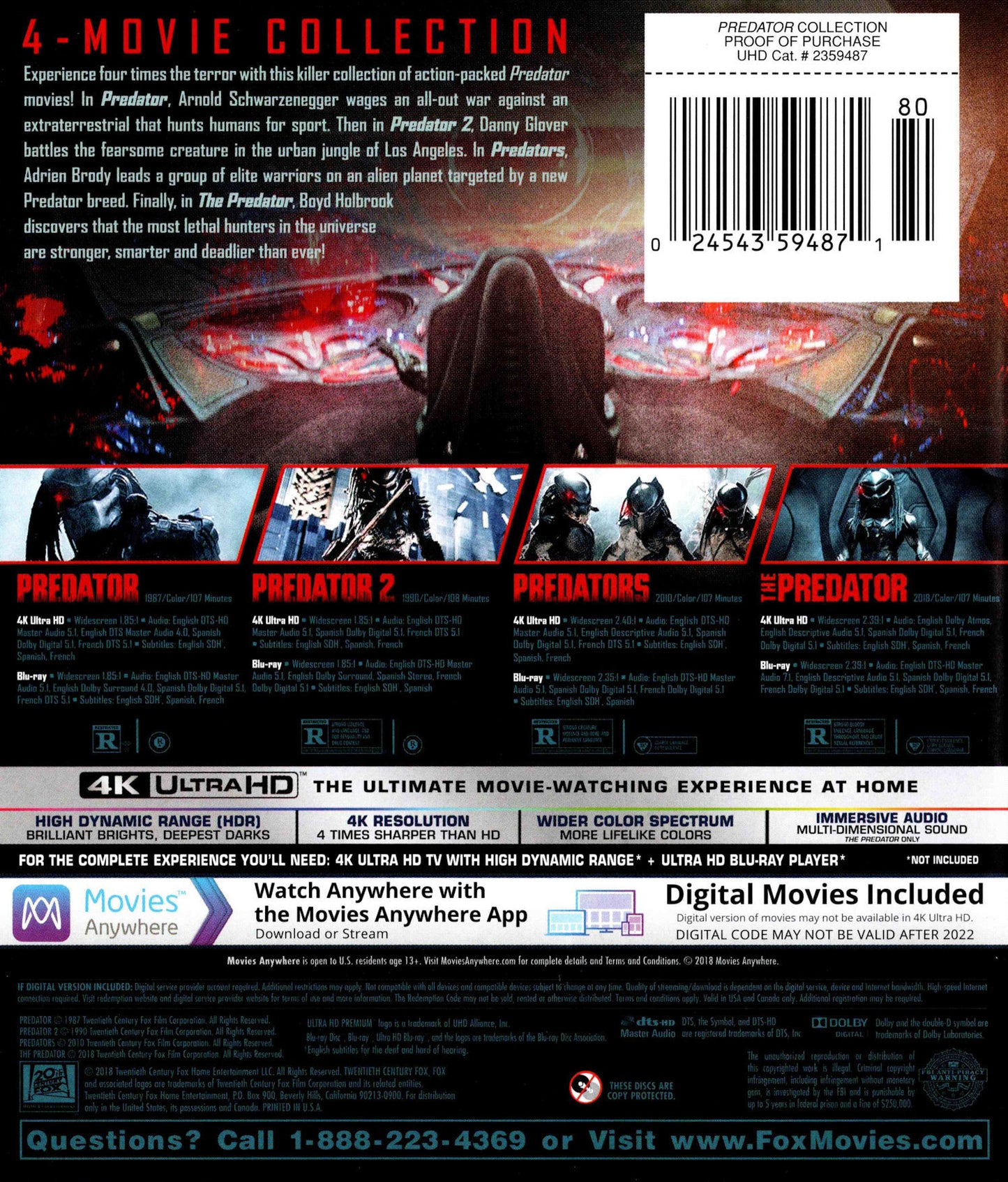 Predator 4K 4-Movie Collection (1987-2018)