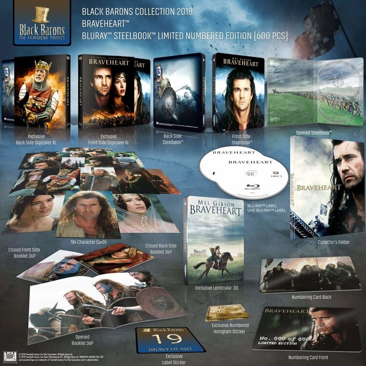 Braveheart 4K XL Full Slip SteelBook + Lenticular Magnet (BB#19)(Czech)