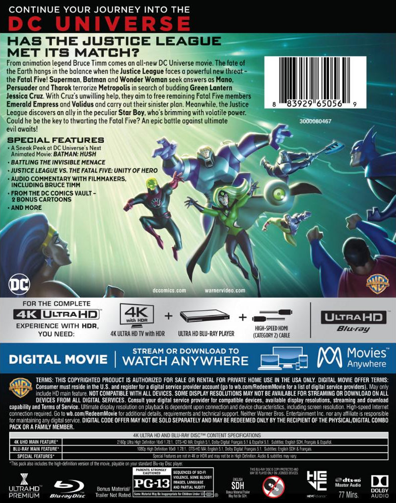 Justice League vs the Fatal Five 4K – Blurays For Everyone