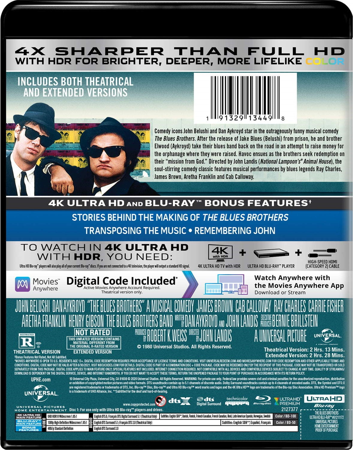 The Blues Brothers 4K: 40th Anniversary Extended Edition