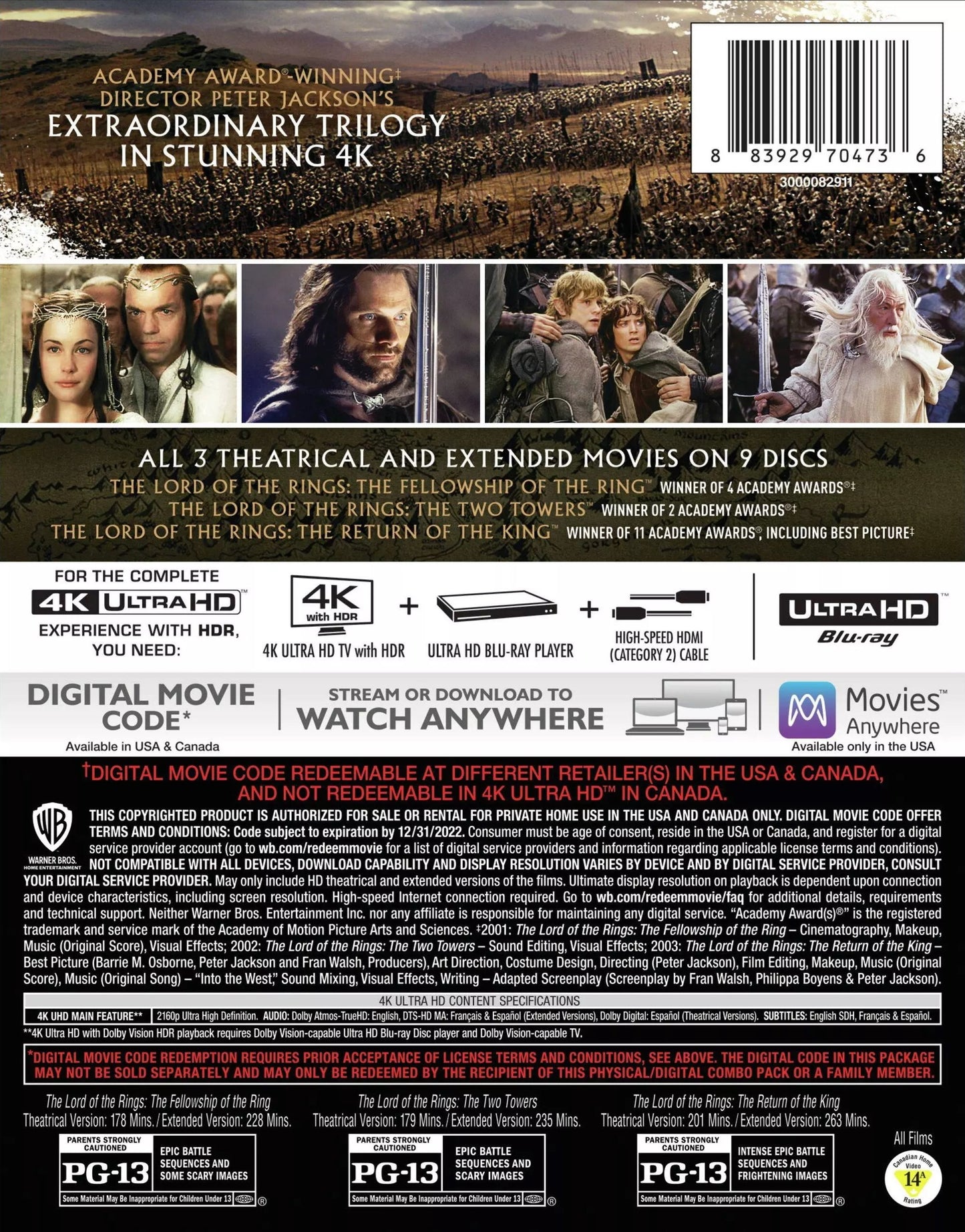 The Lord of the Rings 4K: The Motion Picture Trilogy (Re-release)