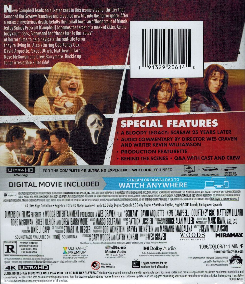 Scream 4K: 25th Anniversary Edition (1996)