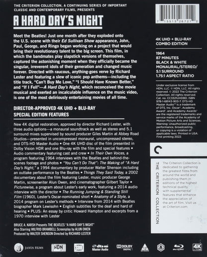 The Beatles: A Hard Day's Night 4K - Criterion Collection DigiPack