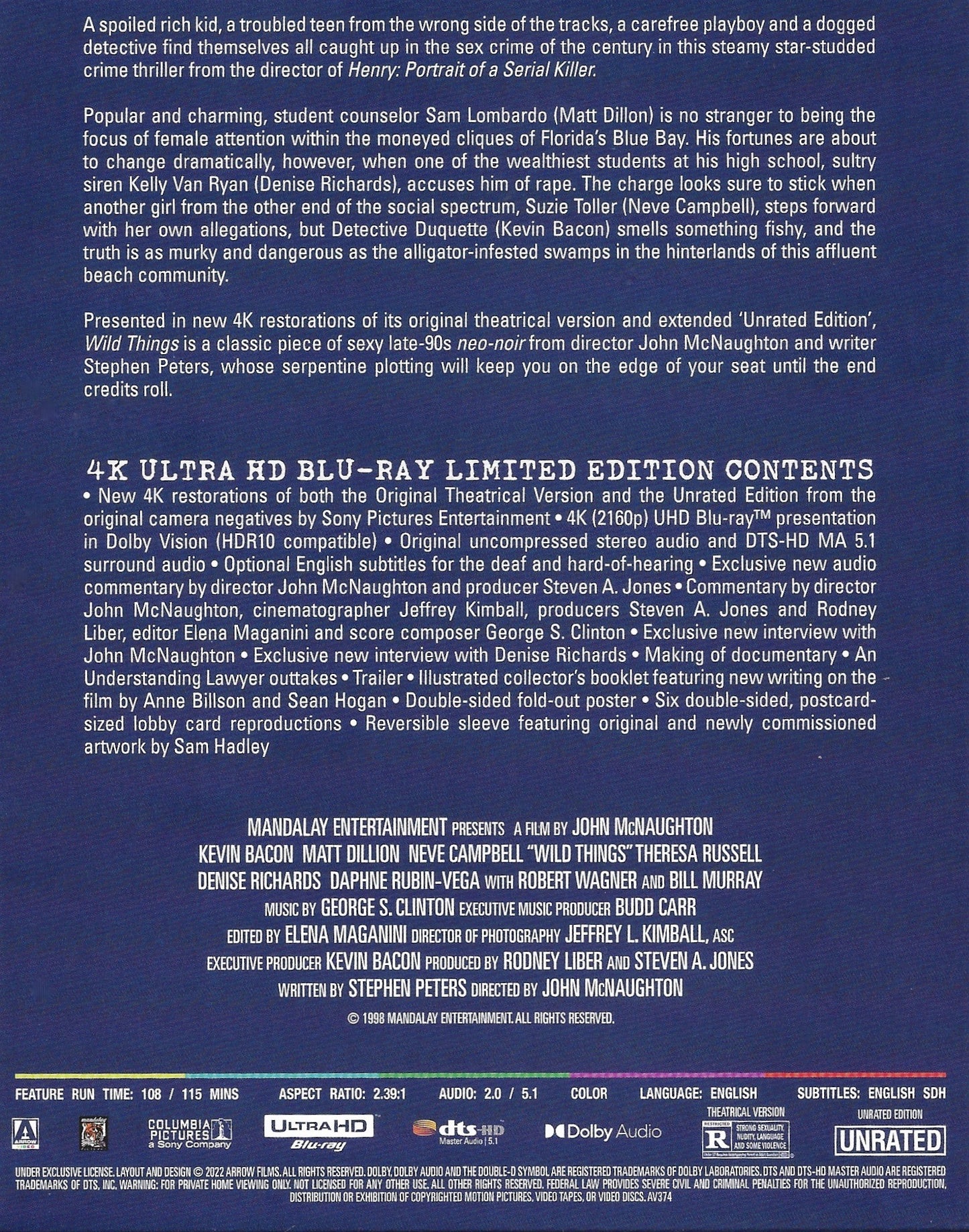 Wild Things 4K: Unrated - Limited Edition