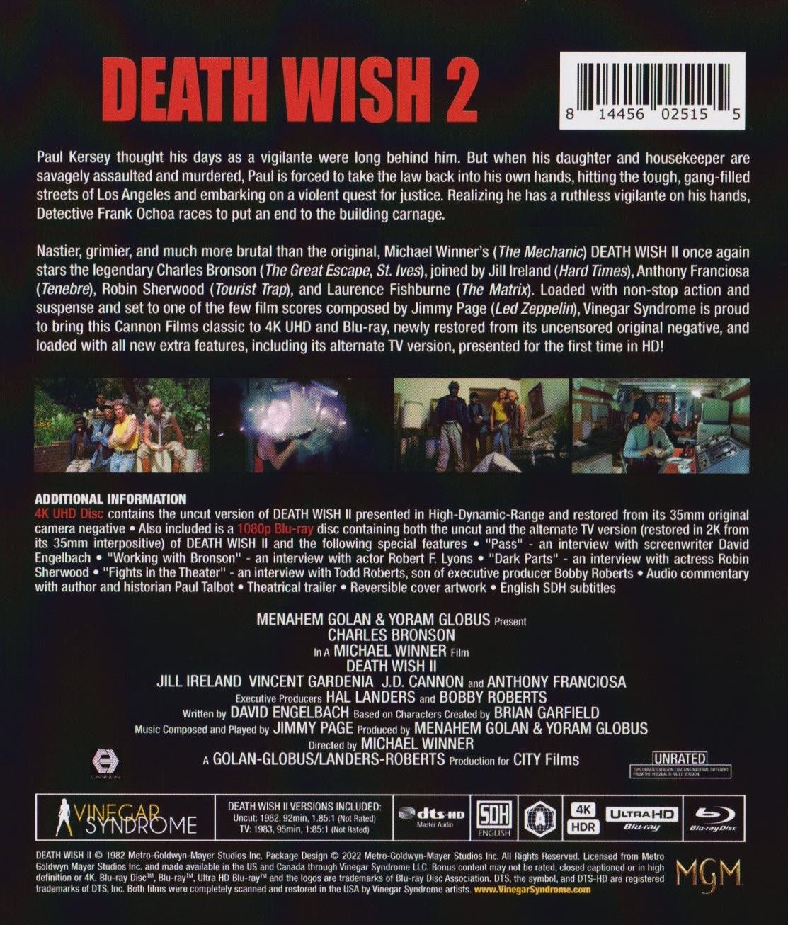 Death Wish II 4K: Limited Edition (1982)(VS-393)(Exclusive)