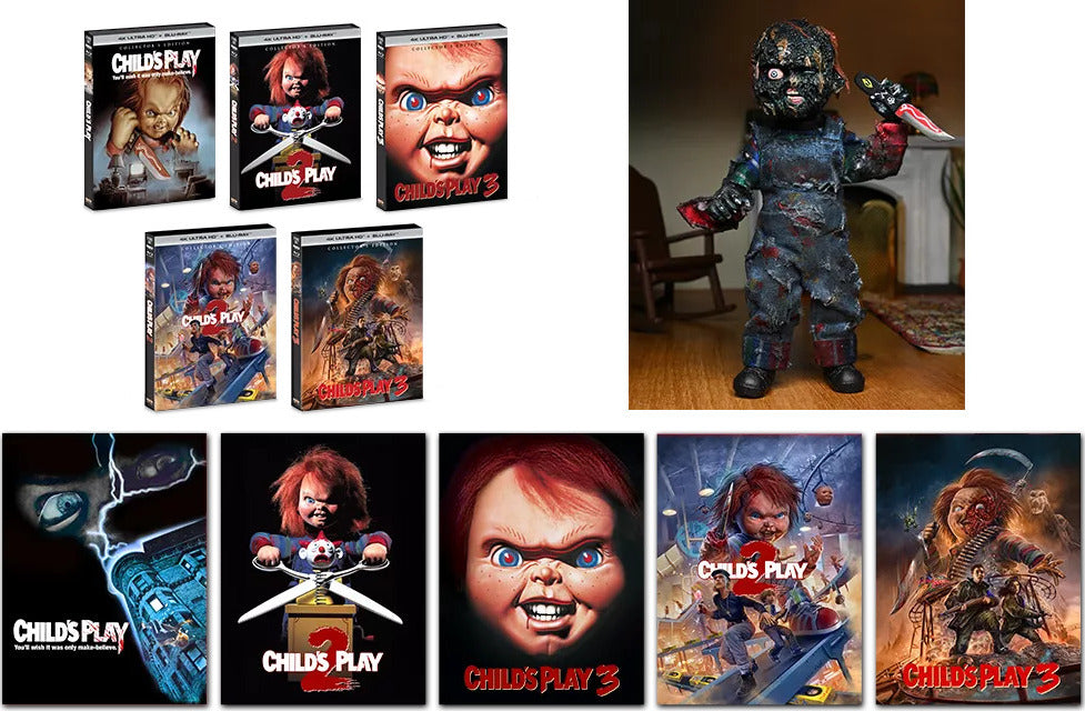 Child's Play 1-3 4K: Collector's Edition w/ Posters + Exclusive Slips + Figurine (1988-1991)(Exclusive)
