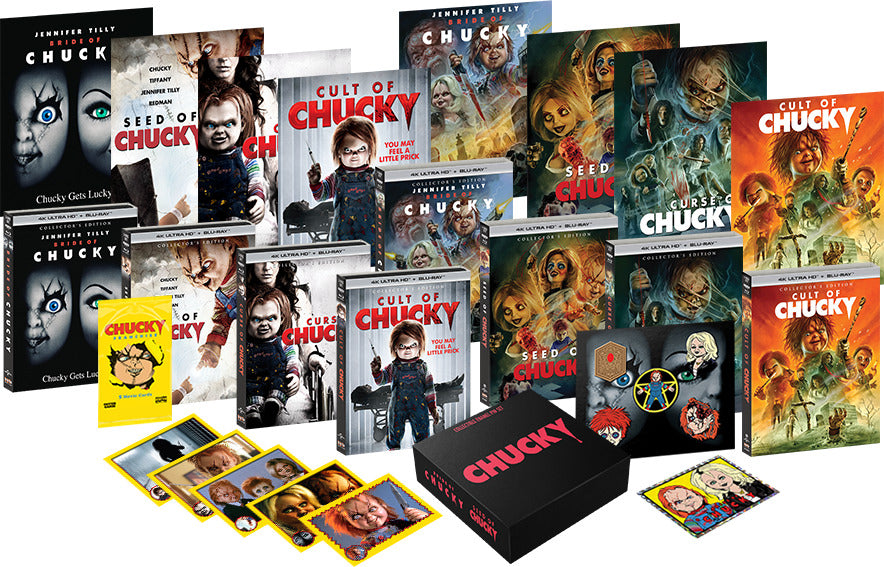 Bride / Seed / Curse / Cult of Chucky 4K w/ Posters + Exclusive Slips + Trading Cards + Pin (Exclusive)
